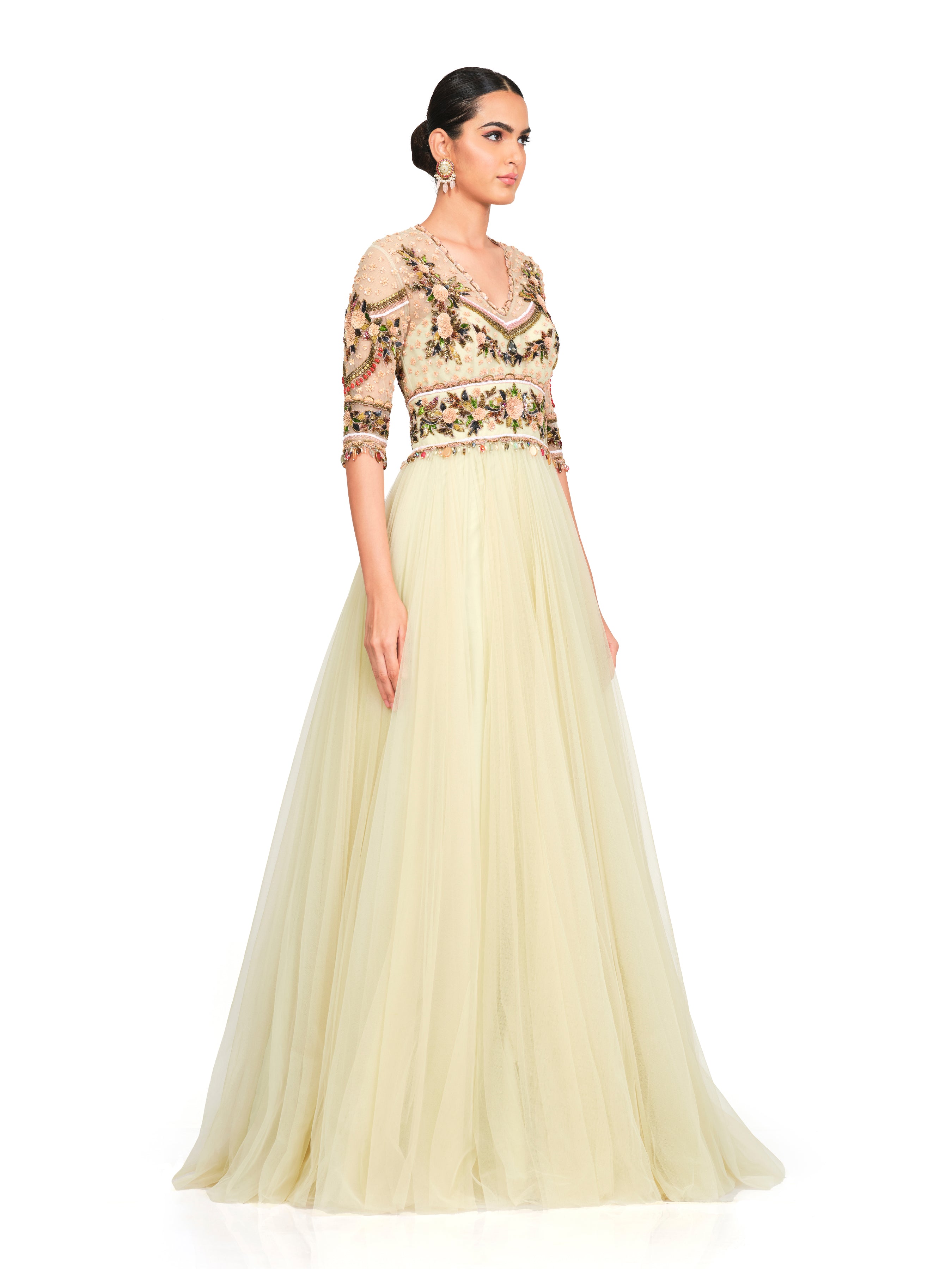 Hand Embroidered Anarkali Gown