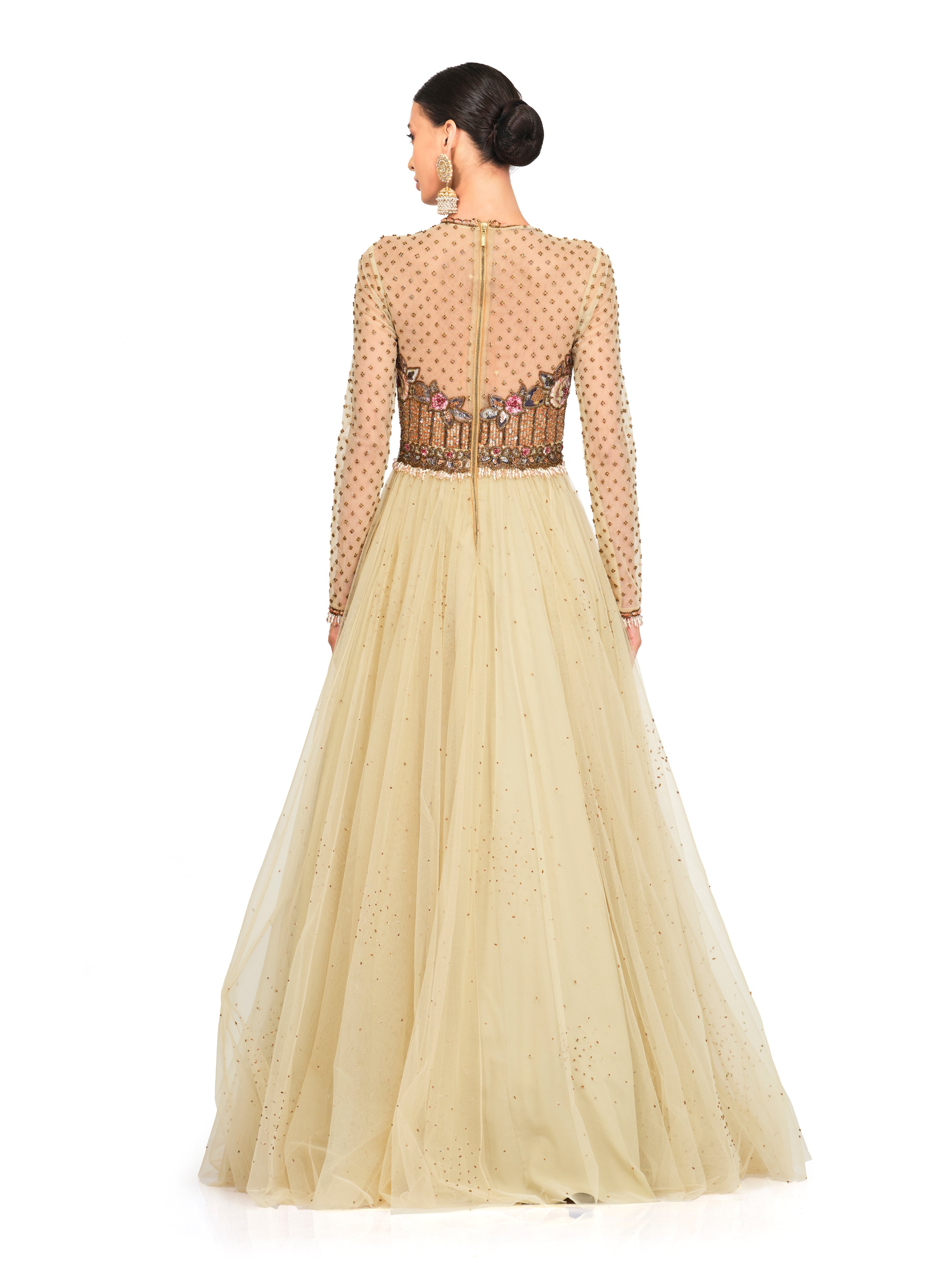 Tule Gown With Embroidered Bodice