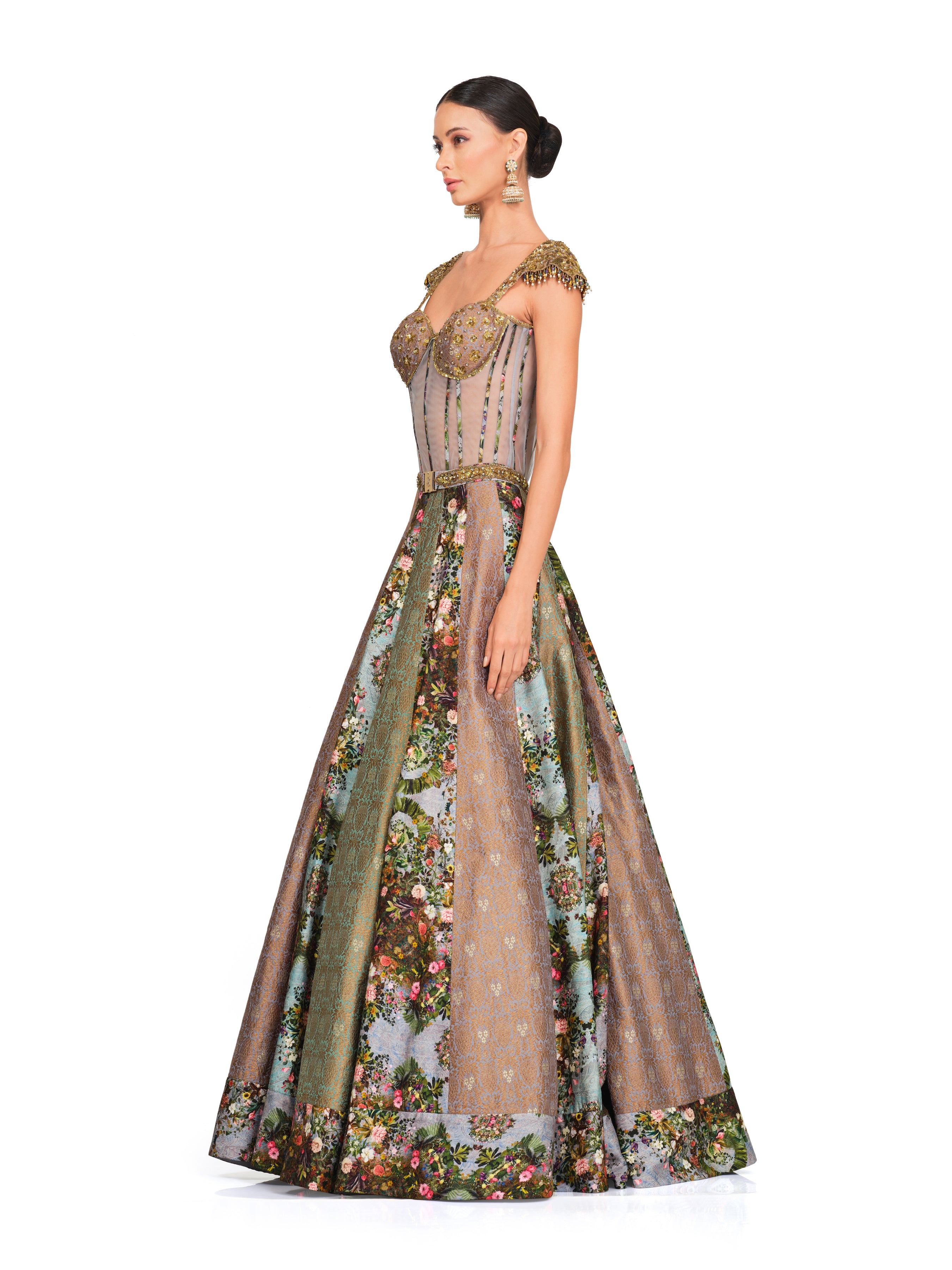 Silk Lehenga With Bodysuit Blouse