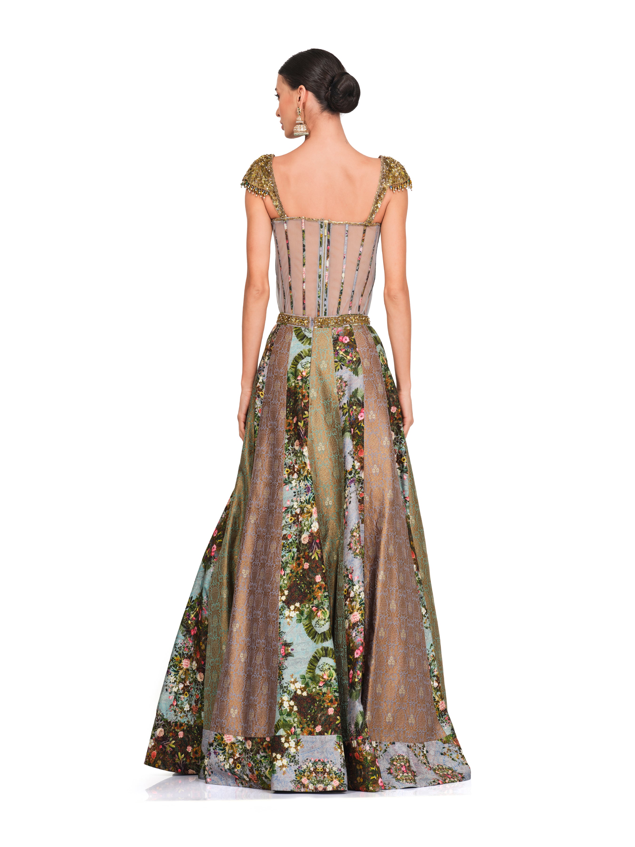 Silk Lehenga With Bodysuit Blouse