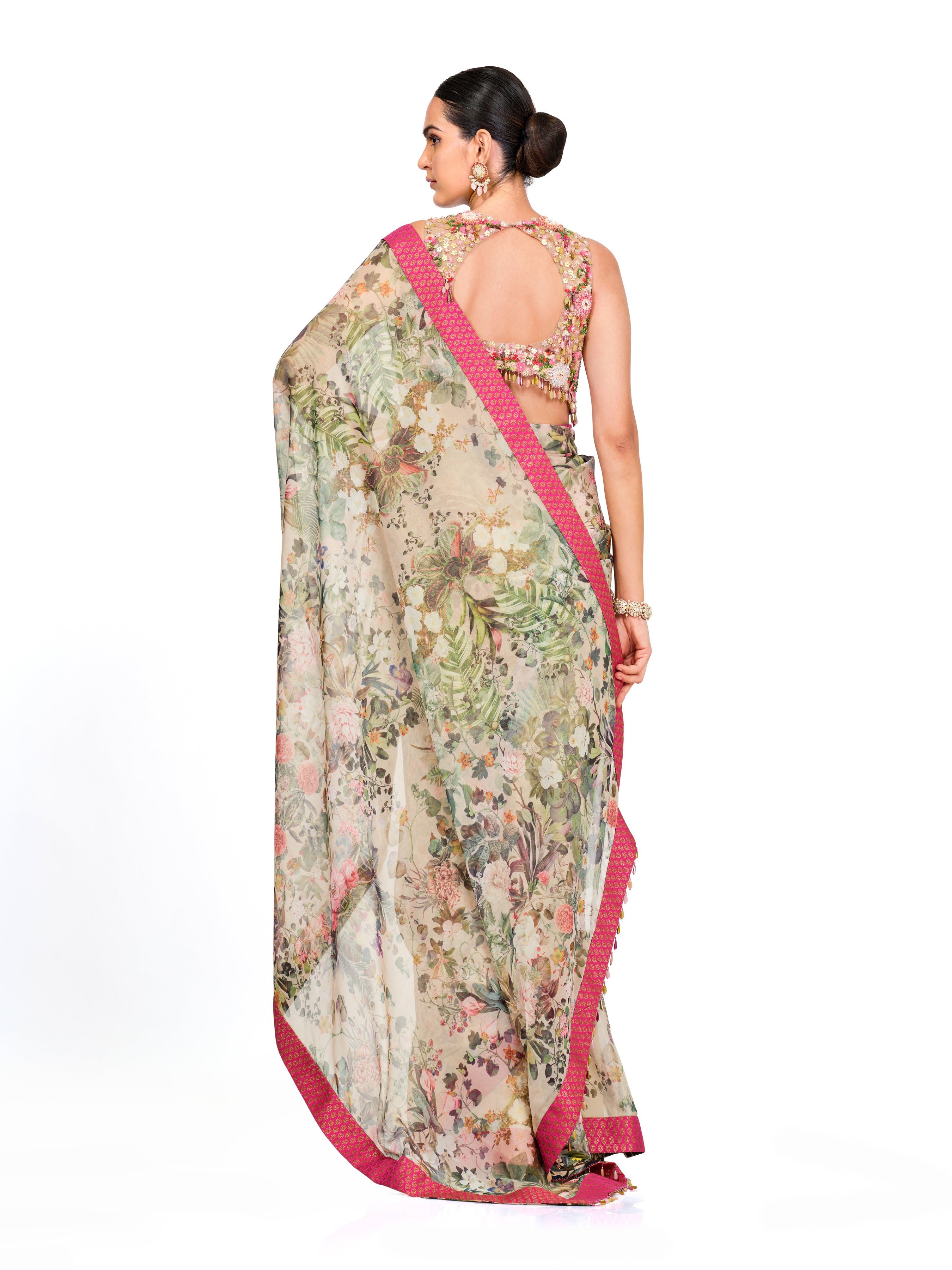 Organza Saree With Tassel Blouse