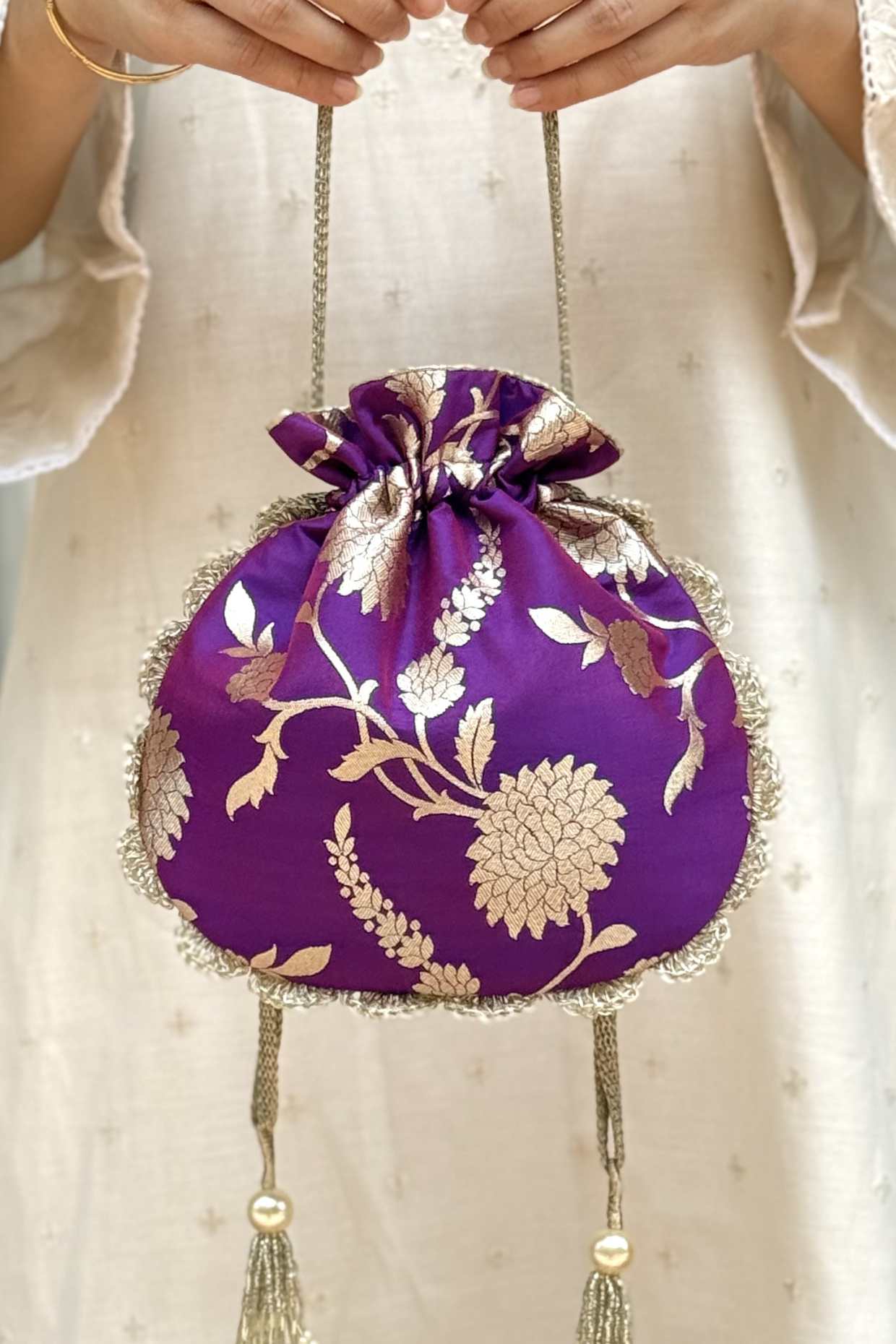 Satrangi Banarasi Potli - Purple