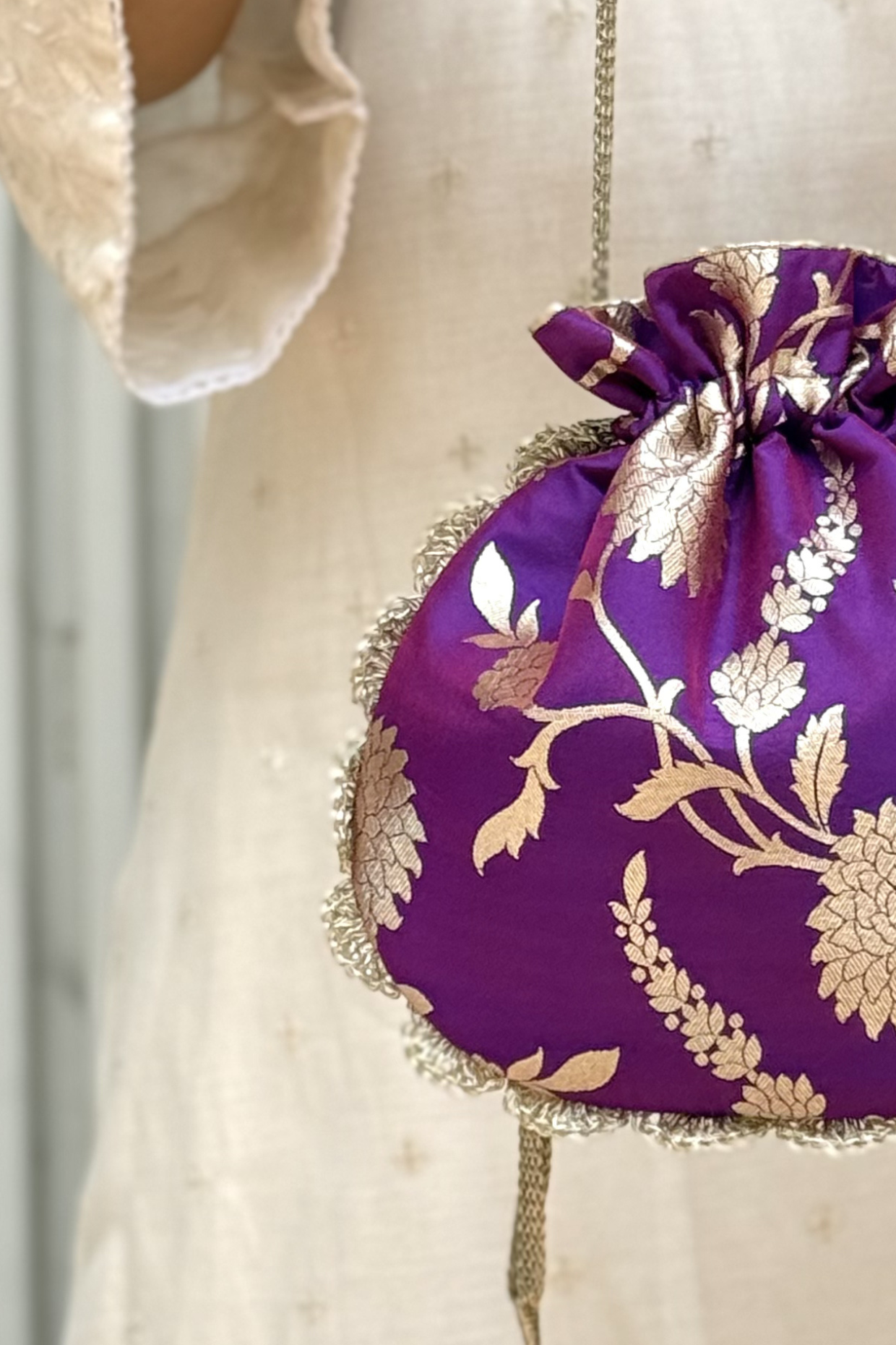 Satrangi Banarasi Potli - Purple