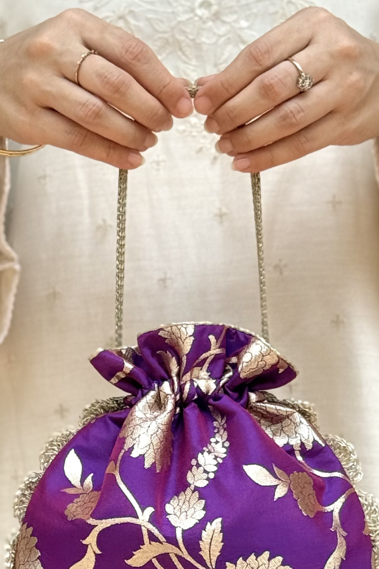Satrangi Banarasi Potli - Purple