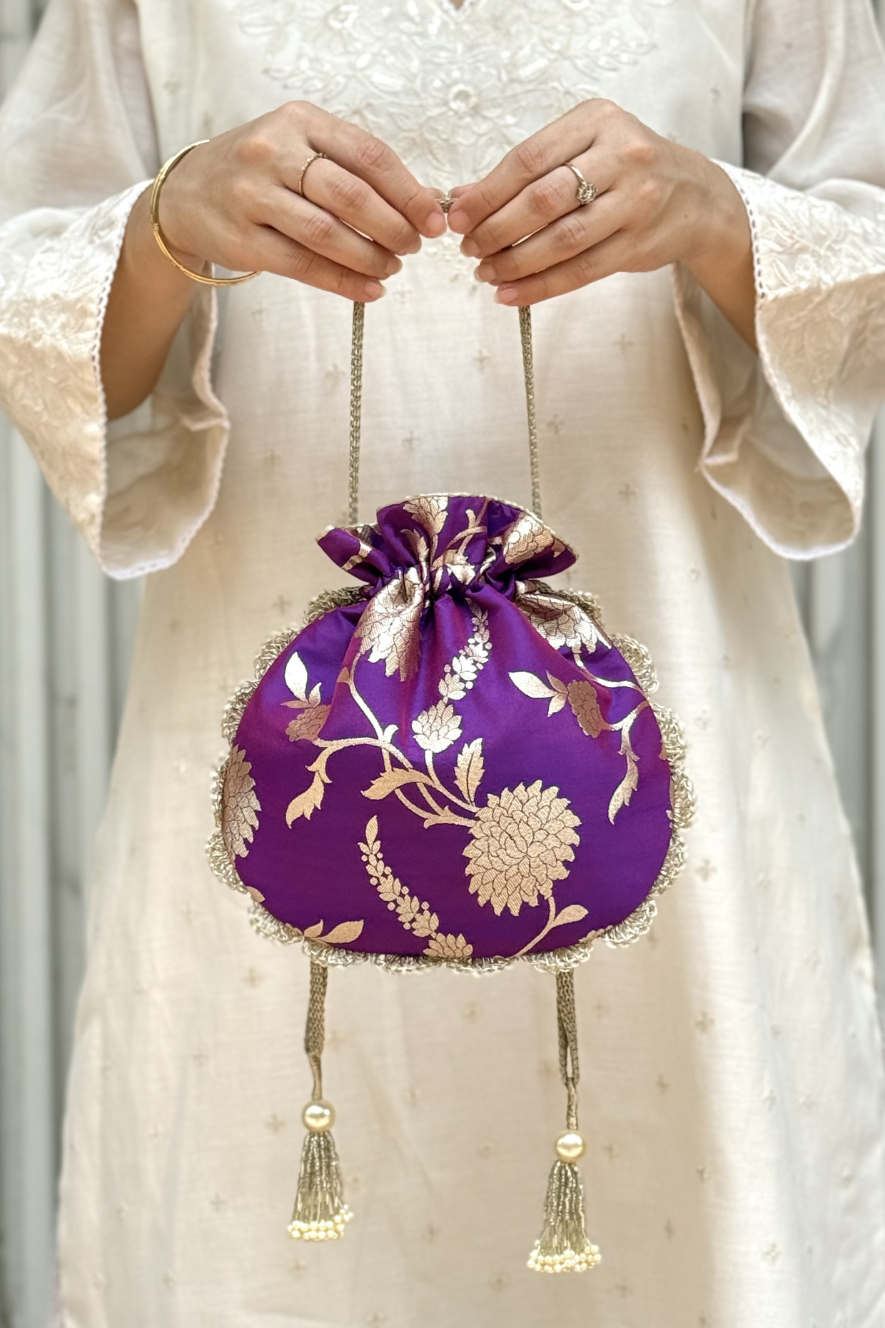 Satrangi Banarasi Potli - Purple