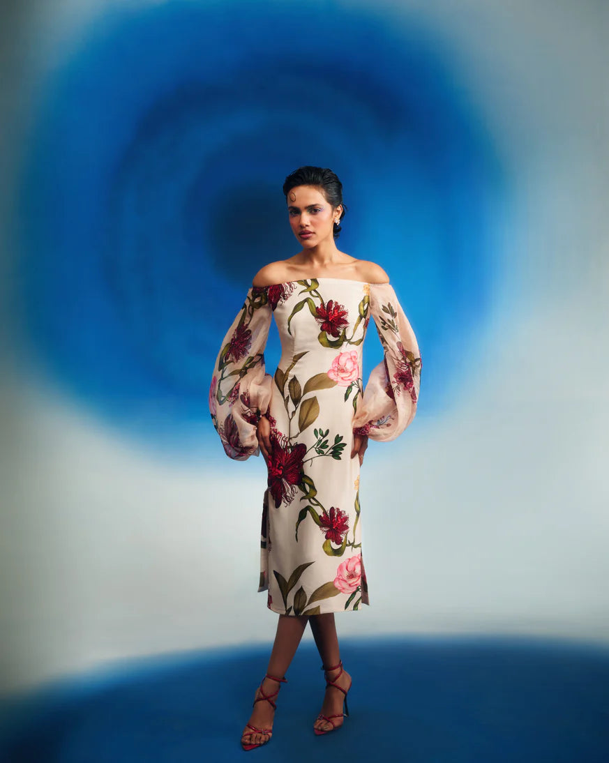 Bishop Sleeves Column Dress