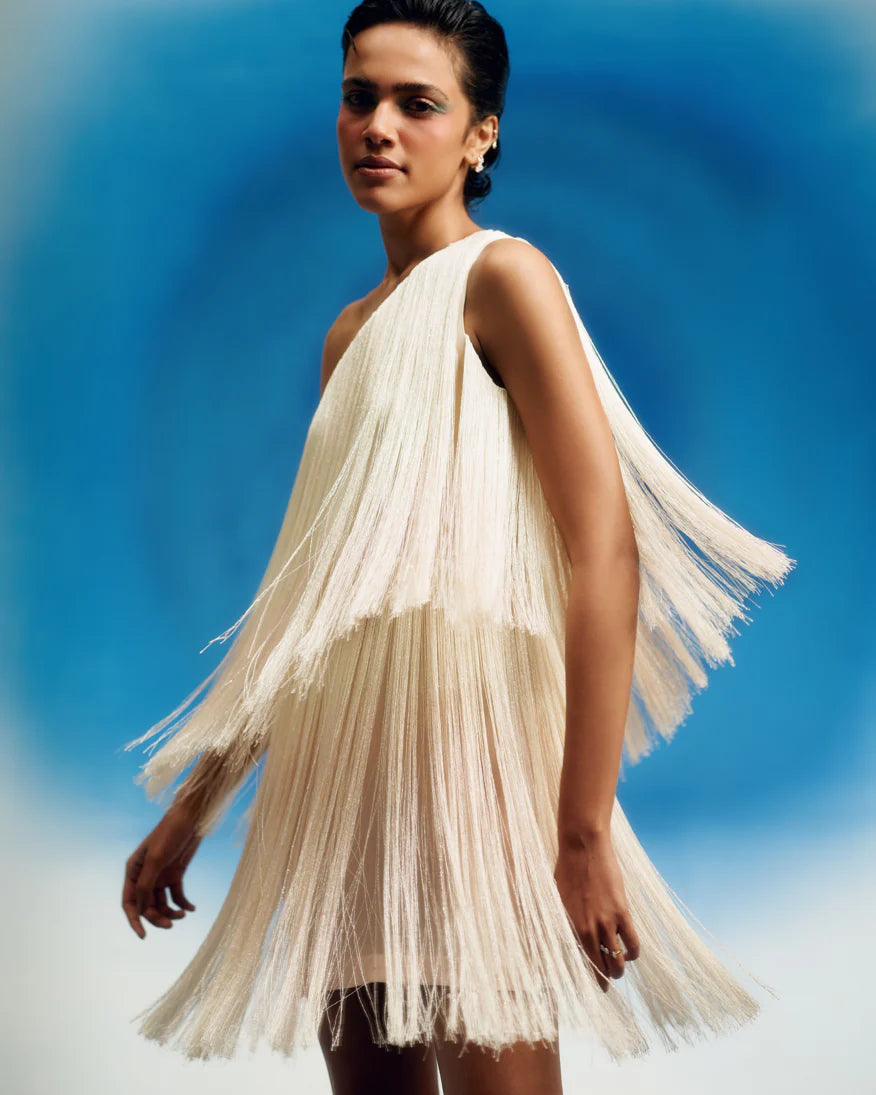Layered Ombre Fringe Dress