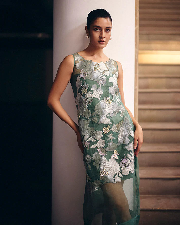 Sage Green Terra Dash Organza Dress