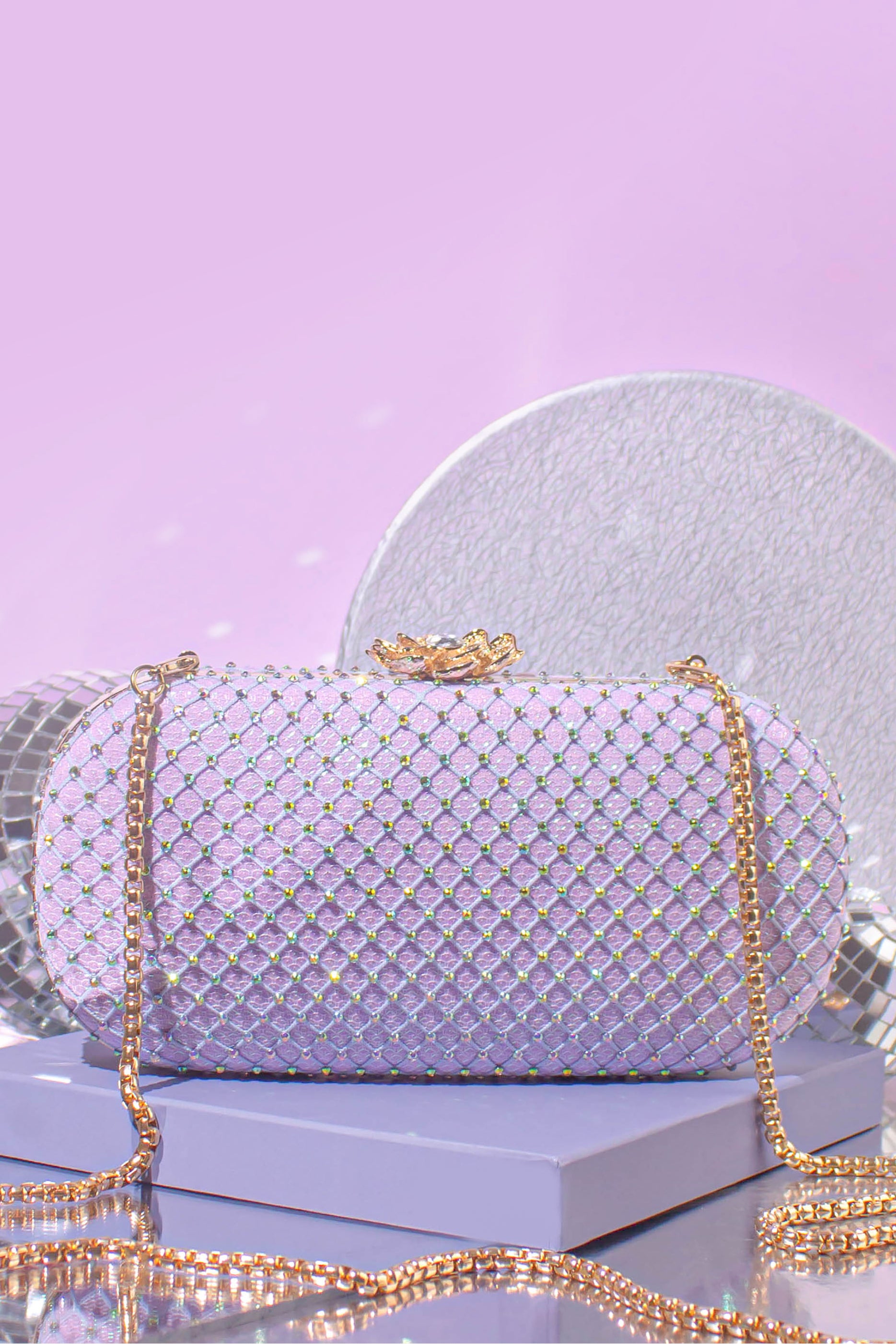 Lilac sales clutch bag