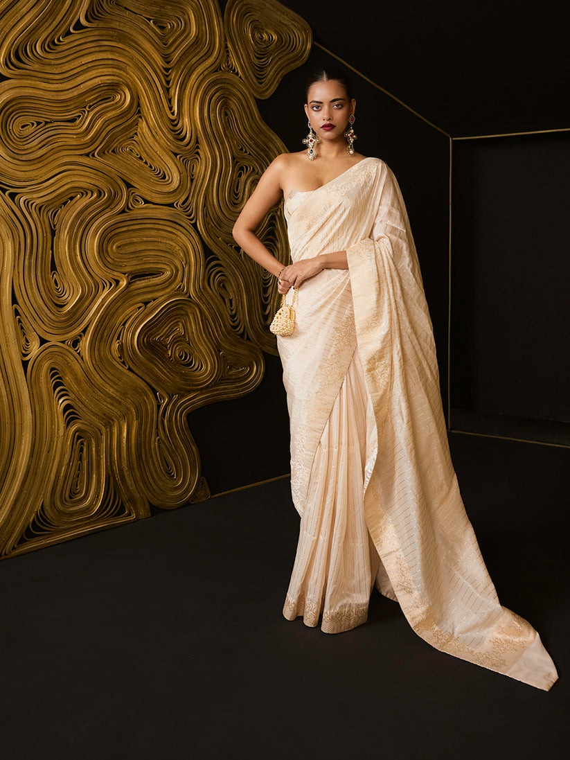 The 'ivory Heart' Saree'