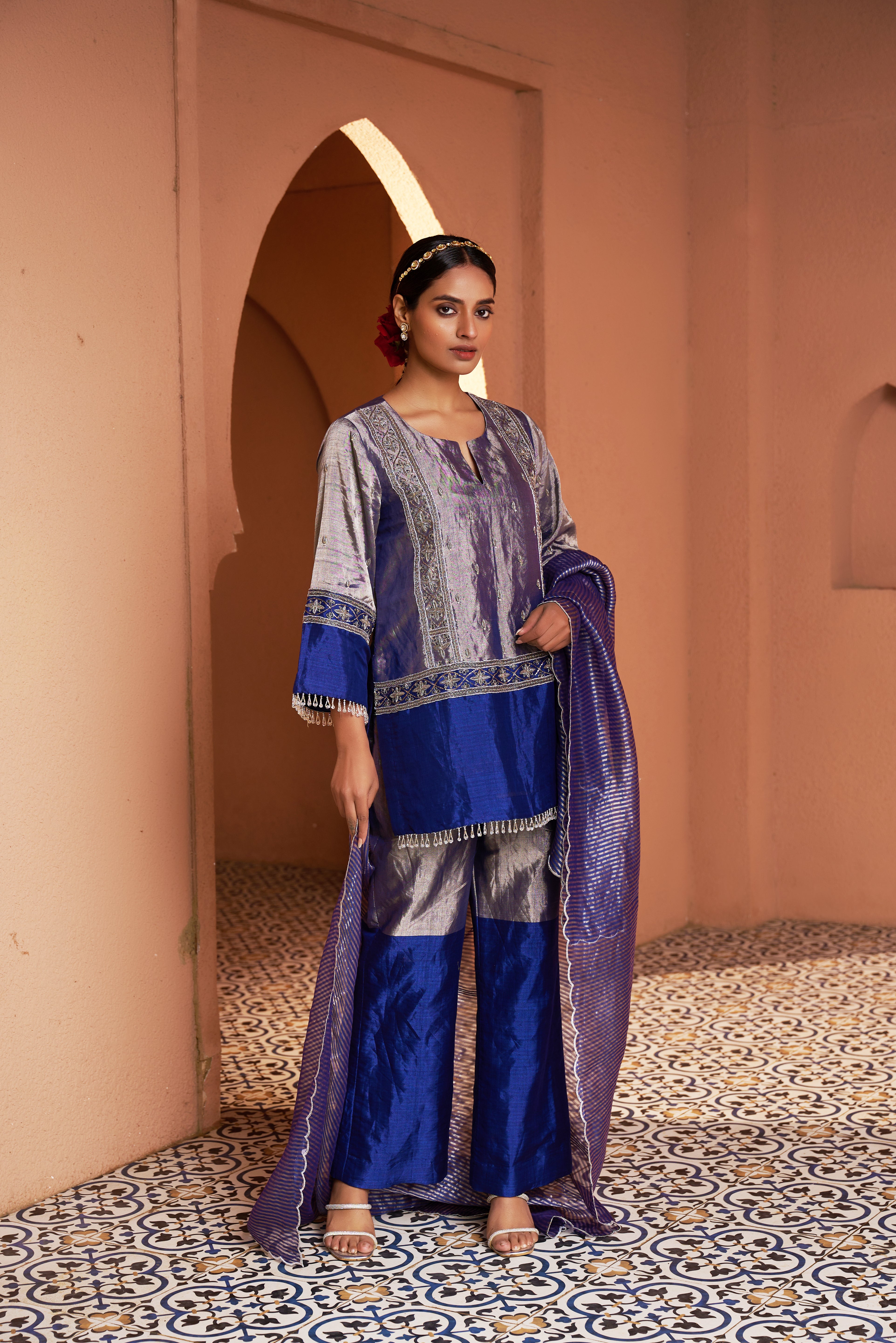Tissue Kurta And Pants