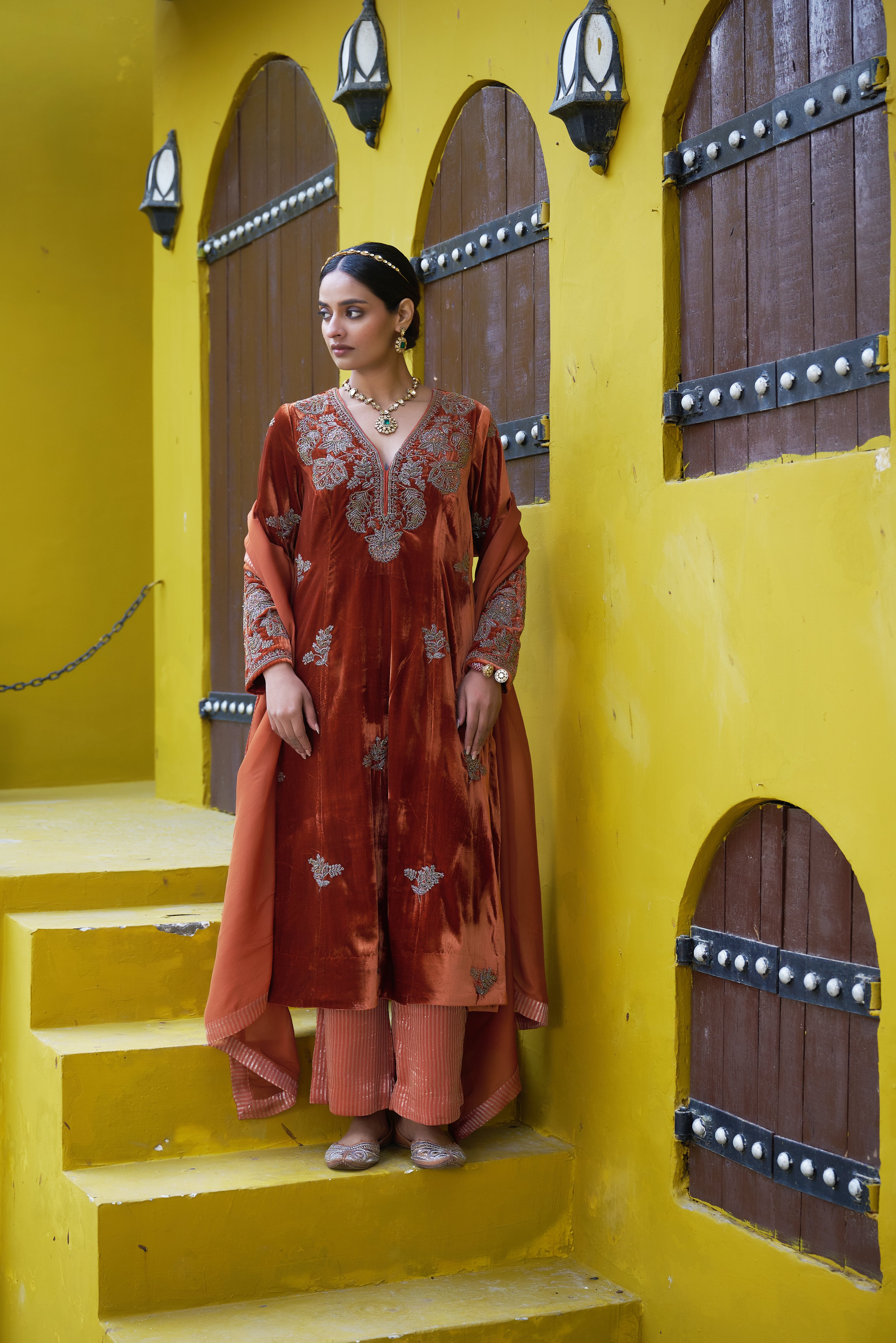 Long Kurta With Pants And Dupatta