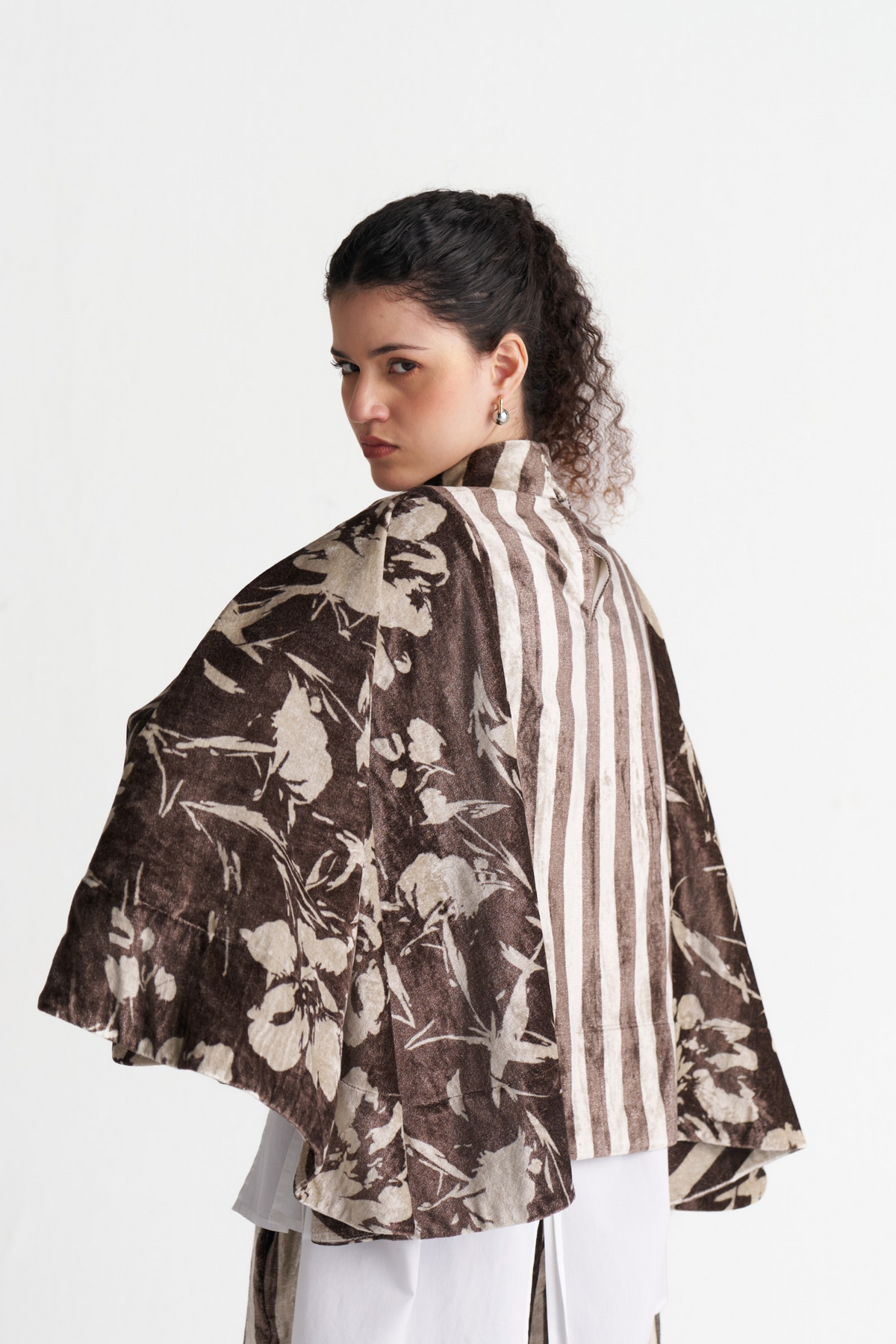 Velvet Poncho Co-ord (set Of 3)
