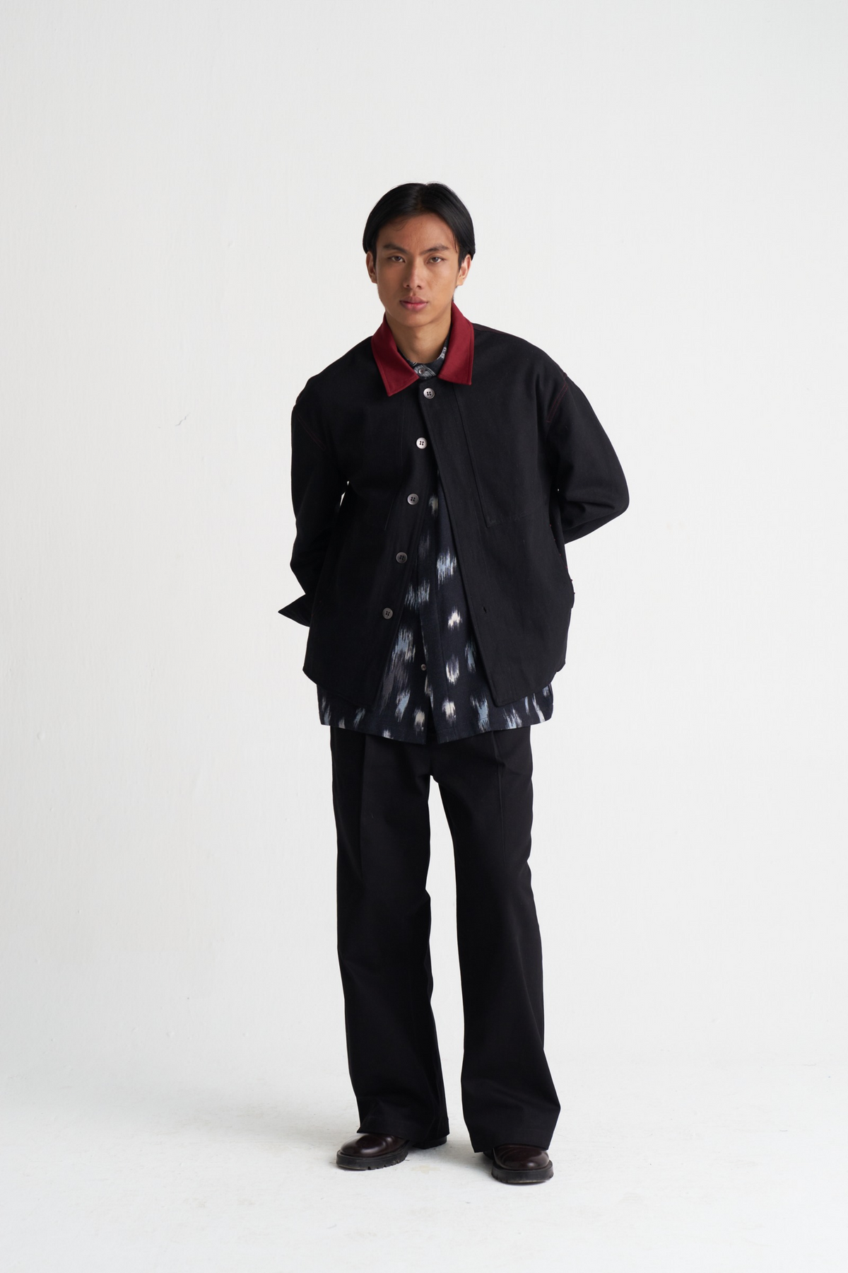 Ikat Print Woollen Shirt