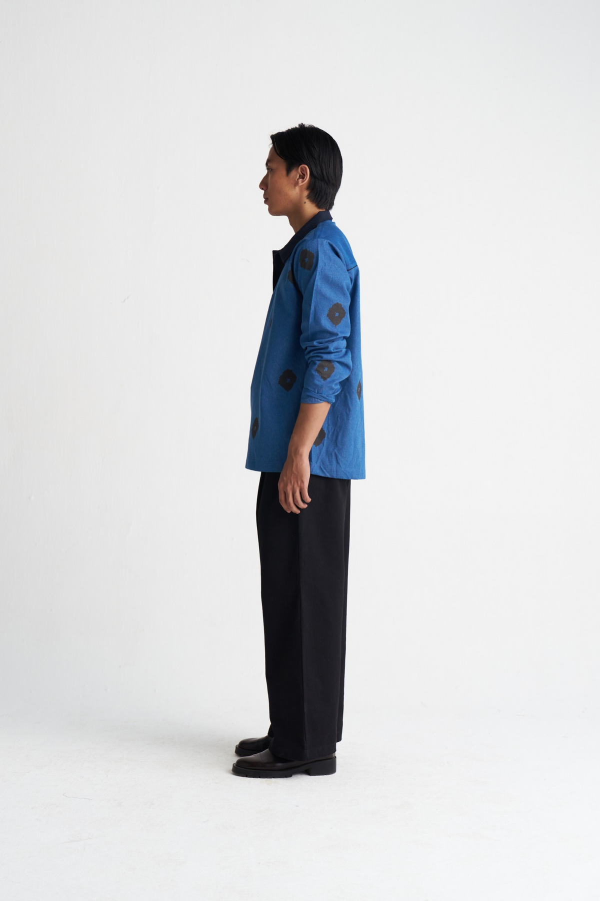 Block Print Denim Shirt Co-ord (set Of 2)