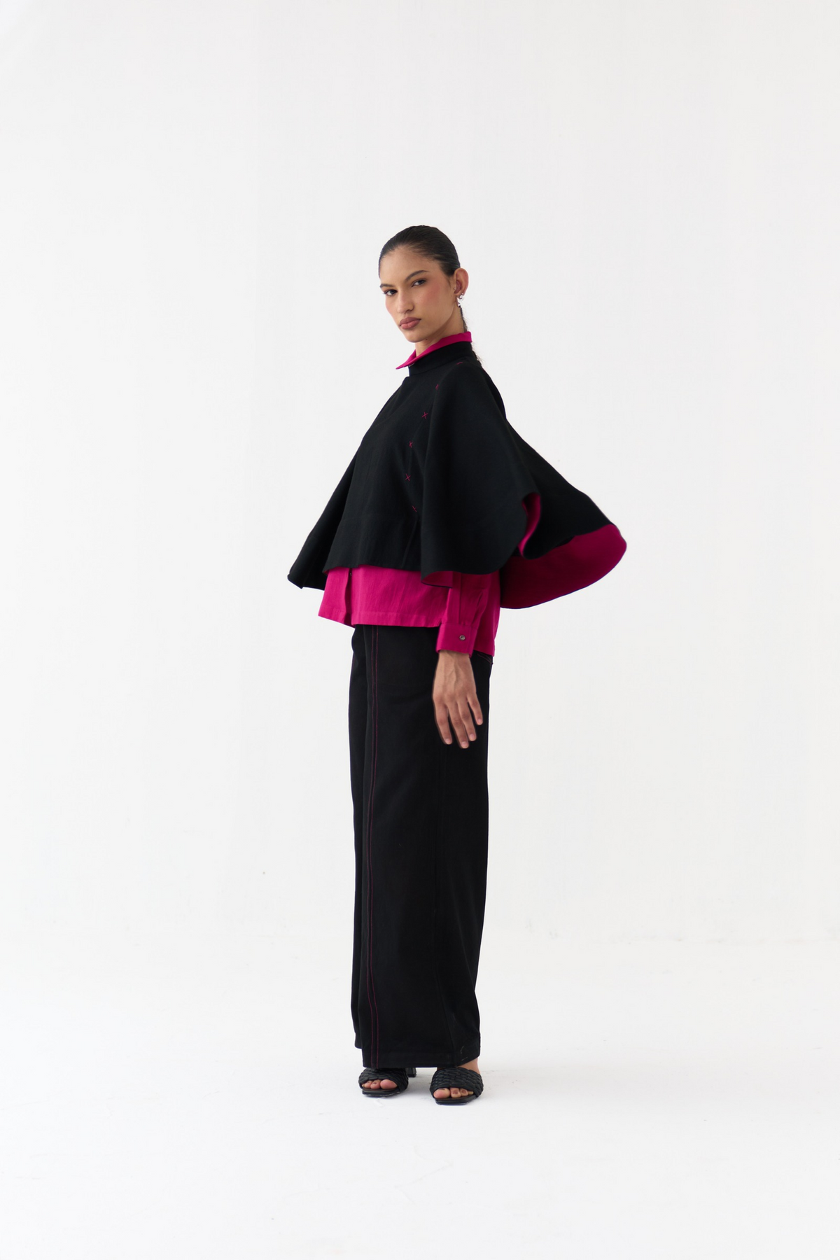 Woollen Poncho Co-ord (set Of 3)