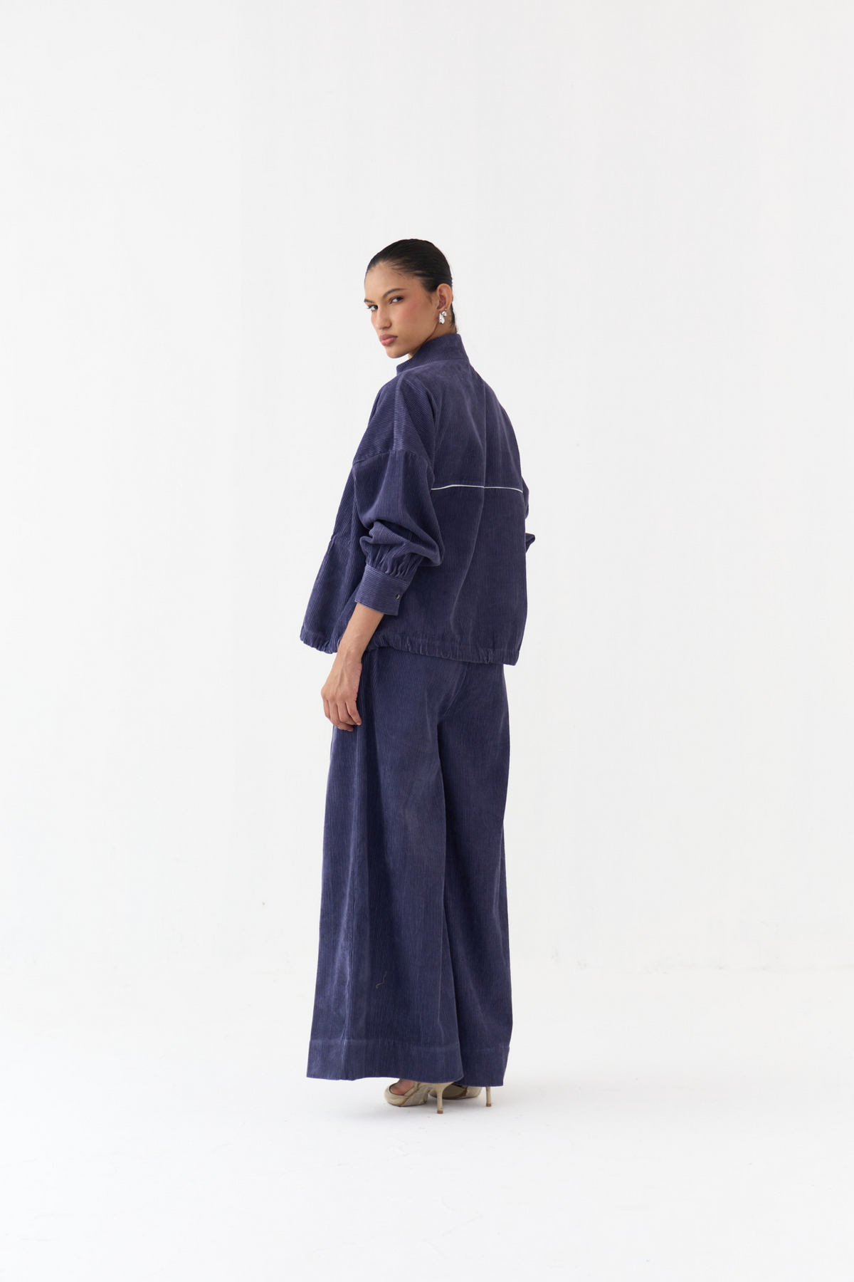 Emb. Corduroy Drawstring Top Co-ord (set Of 2)