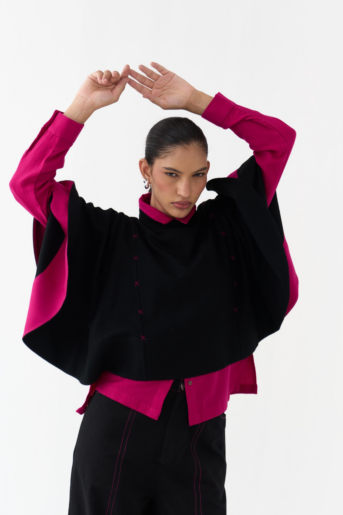 Woollen Poncho Co-ord (set Of 3)