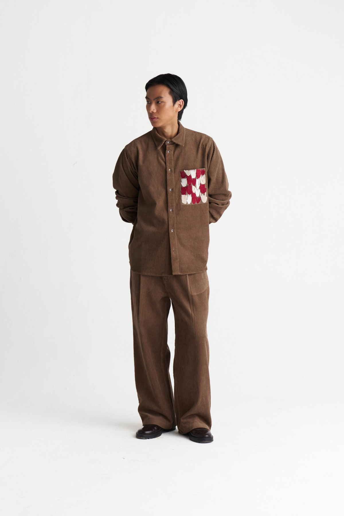 Emb. Patch Pocket Corduroy Shirt