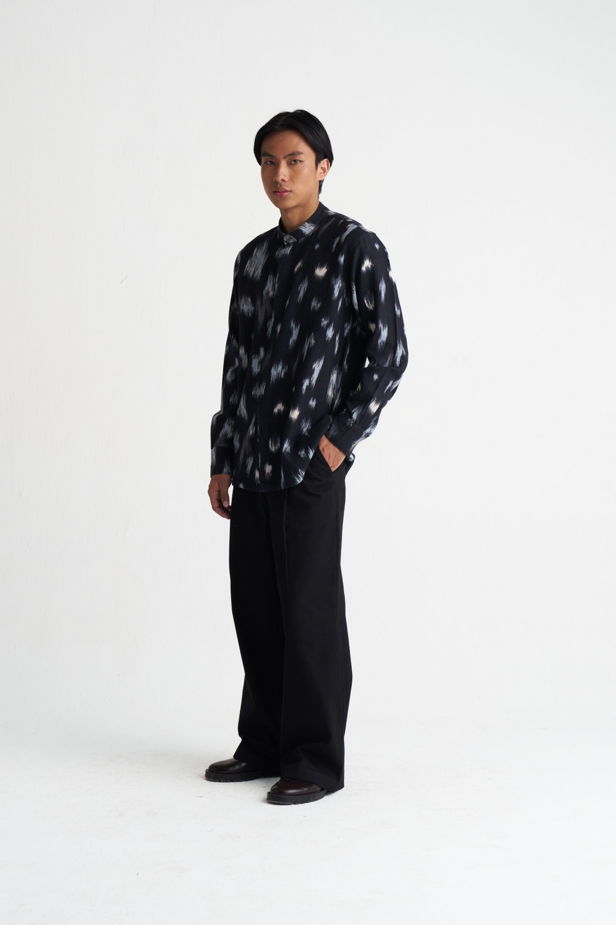 Ikat Print Woollen Shirt Co-ord (set Of 2)