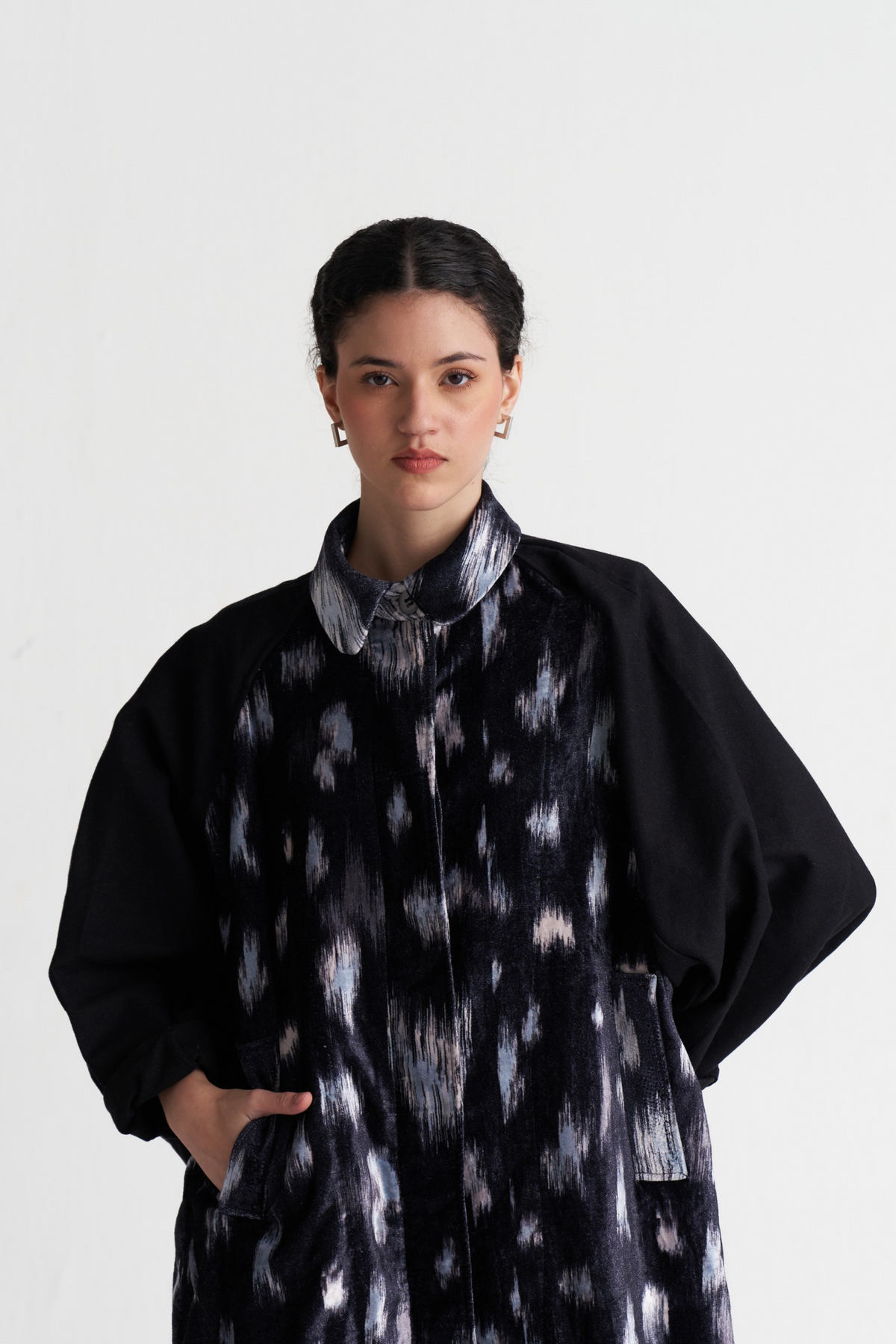Ikat Print Bat Sleeve Jacket Co-ord (set Of 2)