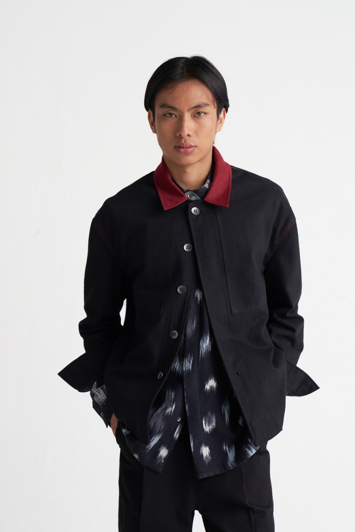 Ikat Print Woollen Shirt