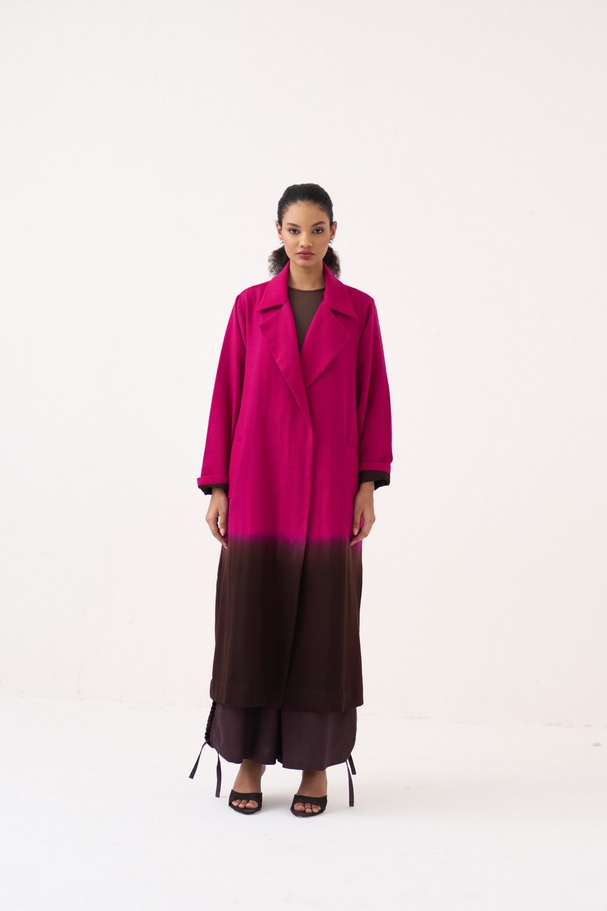 Dip Dye Woollen Trench Co-ord (set Of 2)