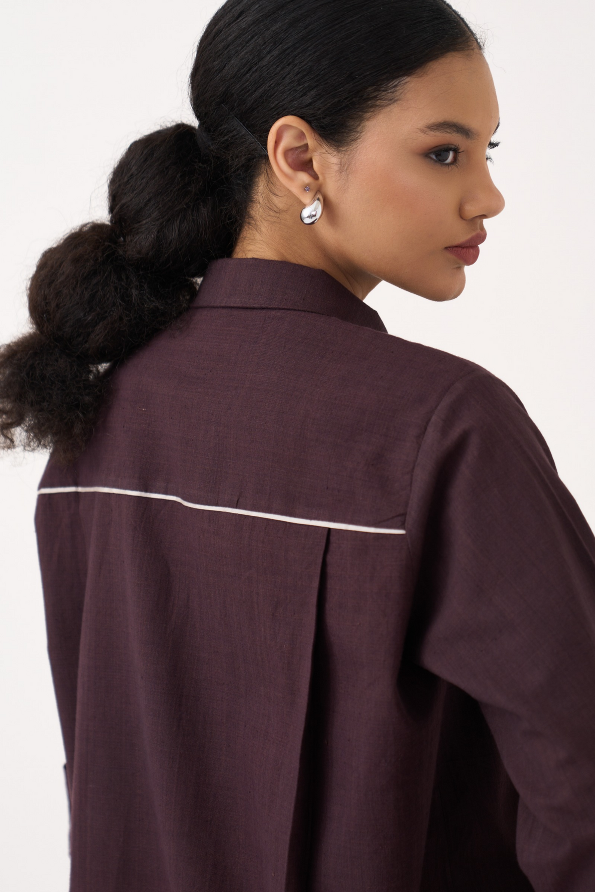 Hand Emb. Patch Pocket Shirt Co-ord (set Of 2)