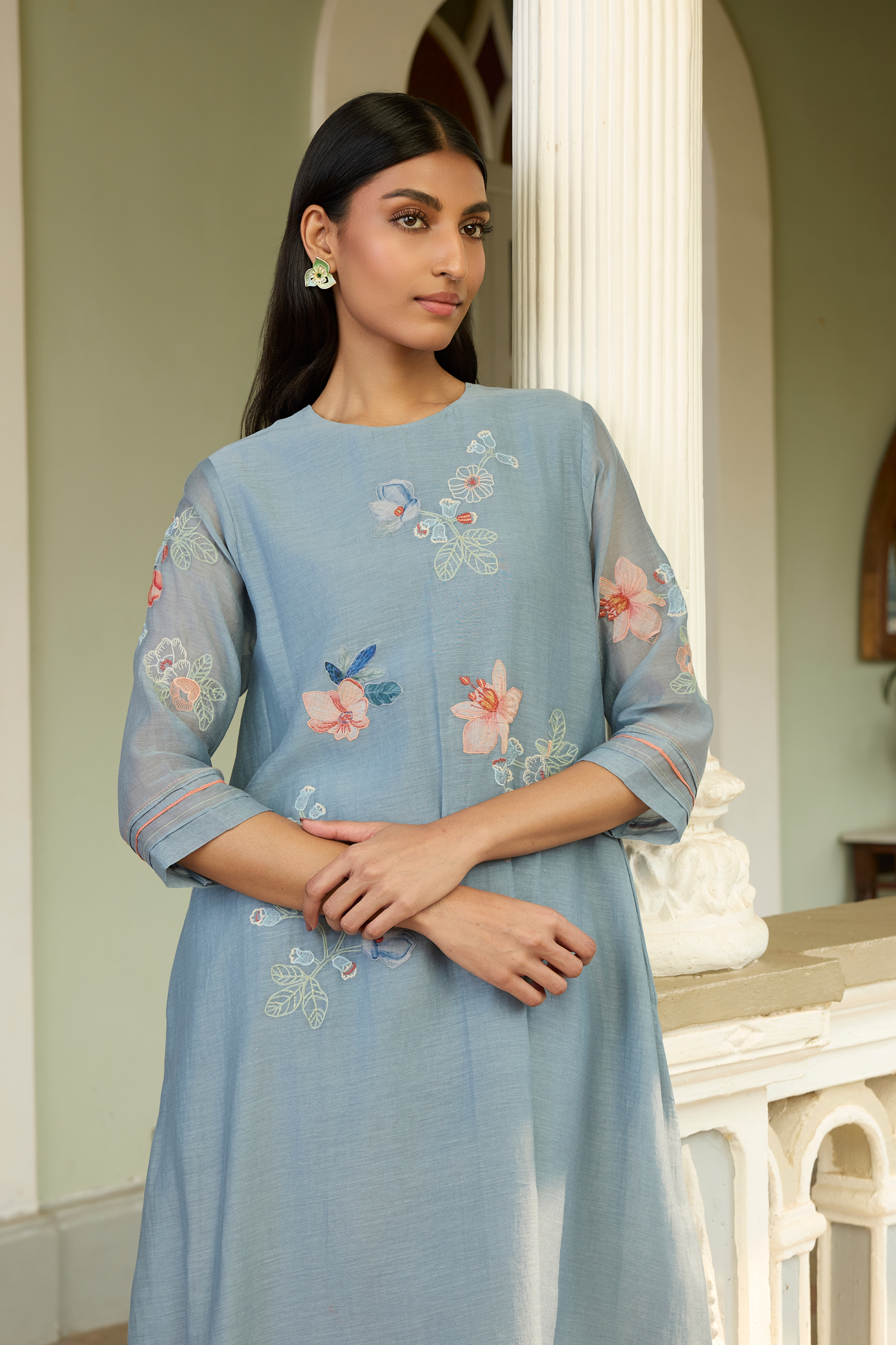 Mist Blue Applique Co-ord Set