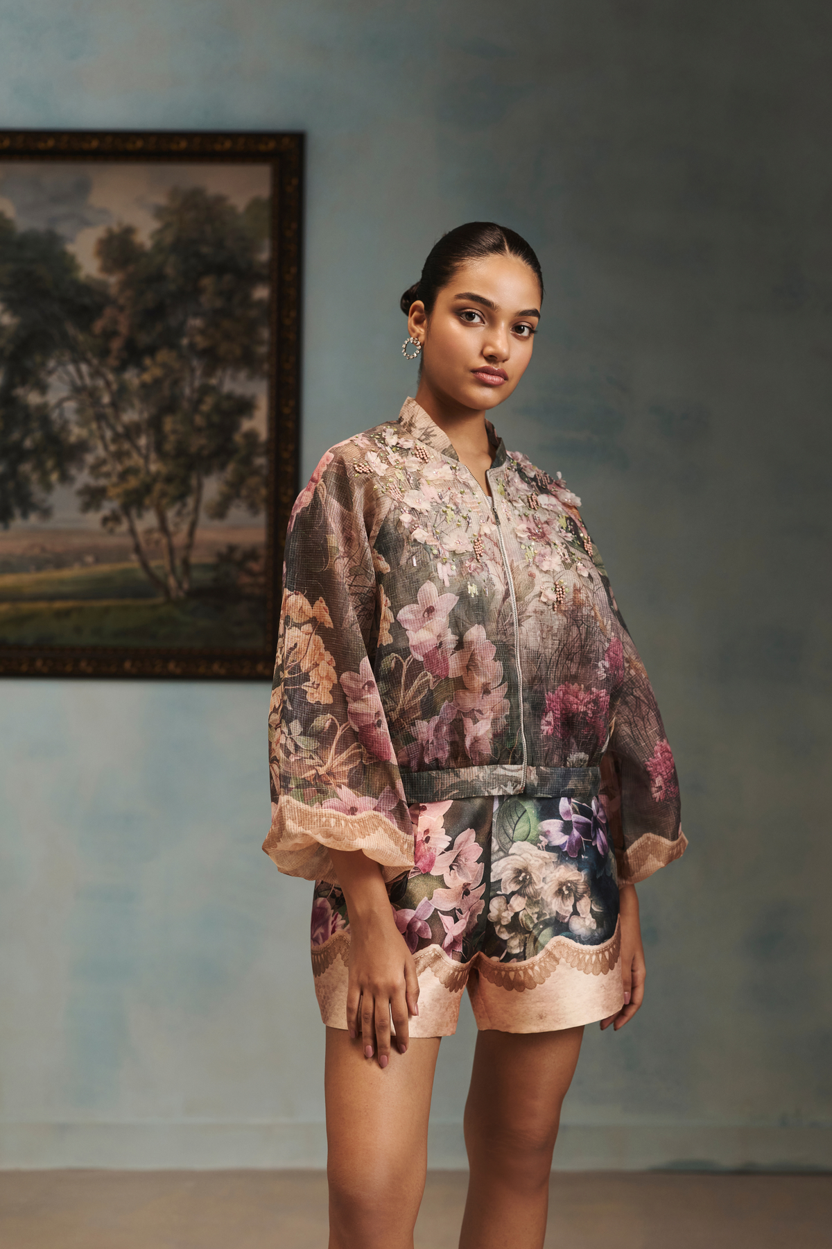 Veinna Silvermist Bomber Jacket Set