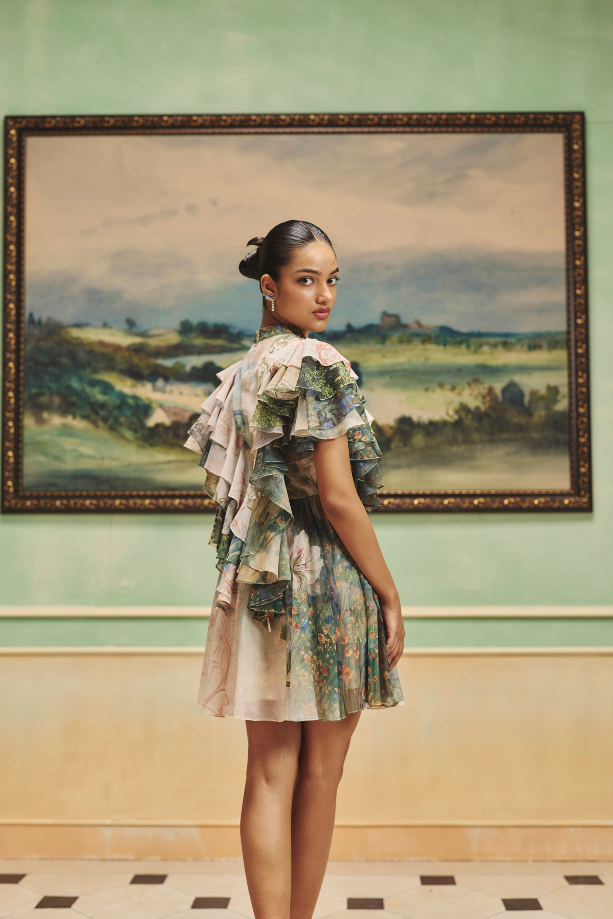Veinna Marigold Hollow Dress