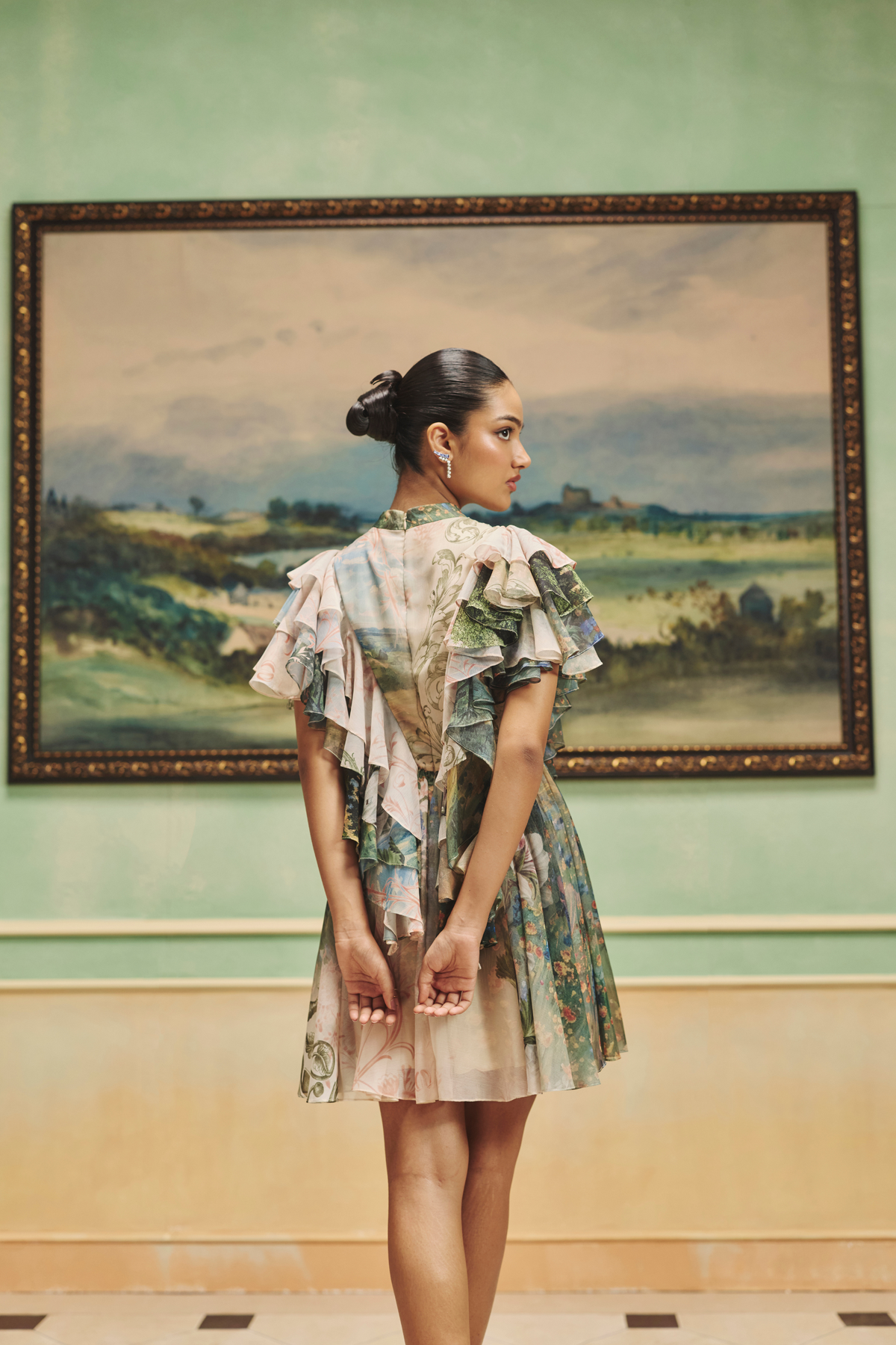 Veinna Marigold Hollow Dress