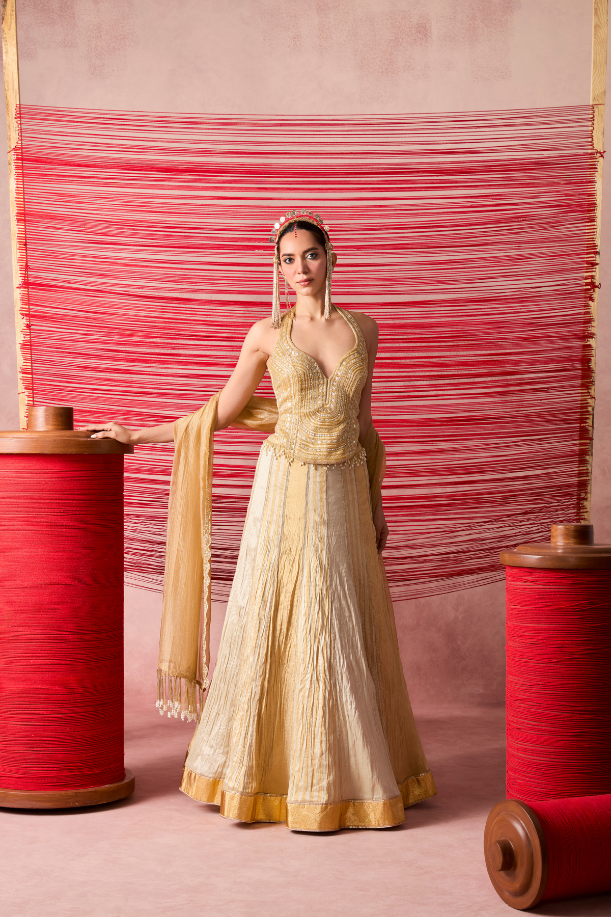 Jugnu Gold Lehenga