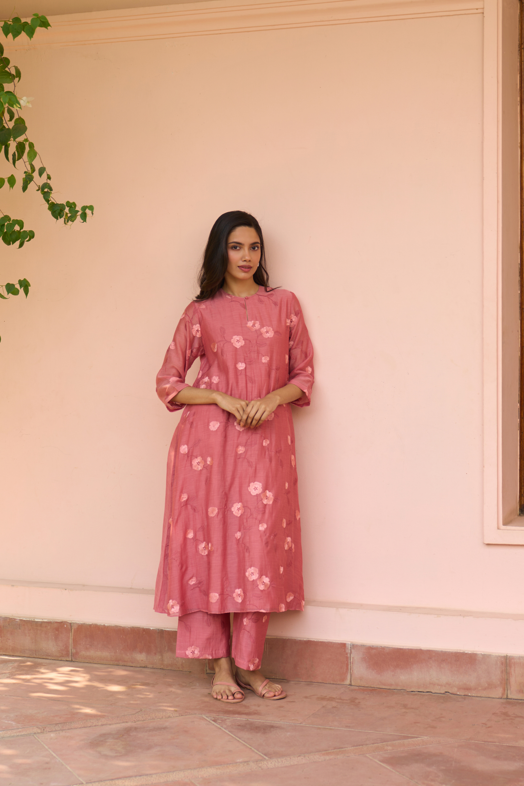 Hibiscus Embroidered Co-ord Set