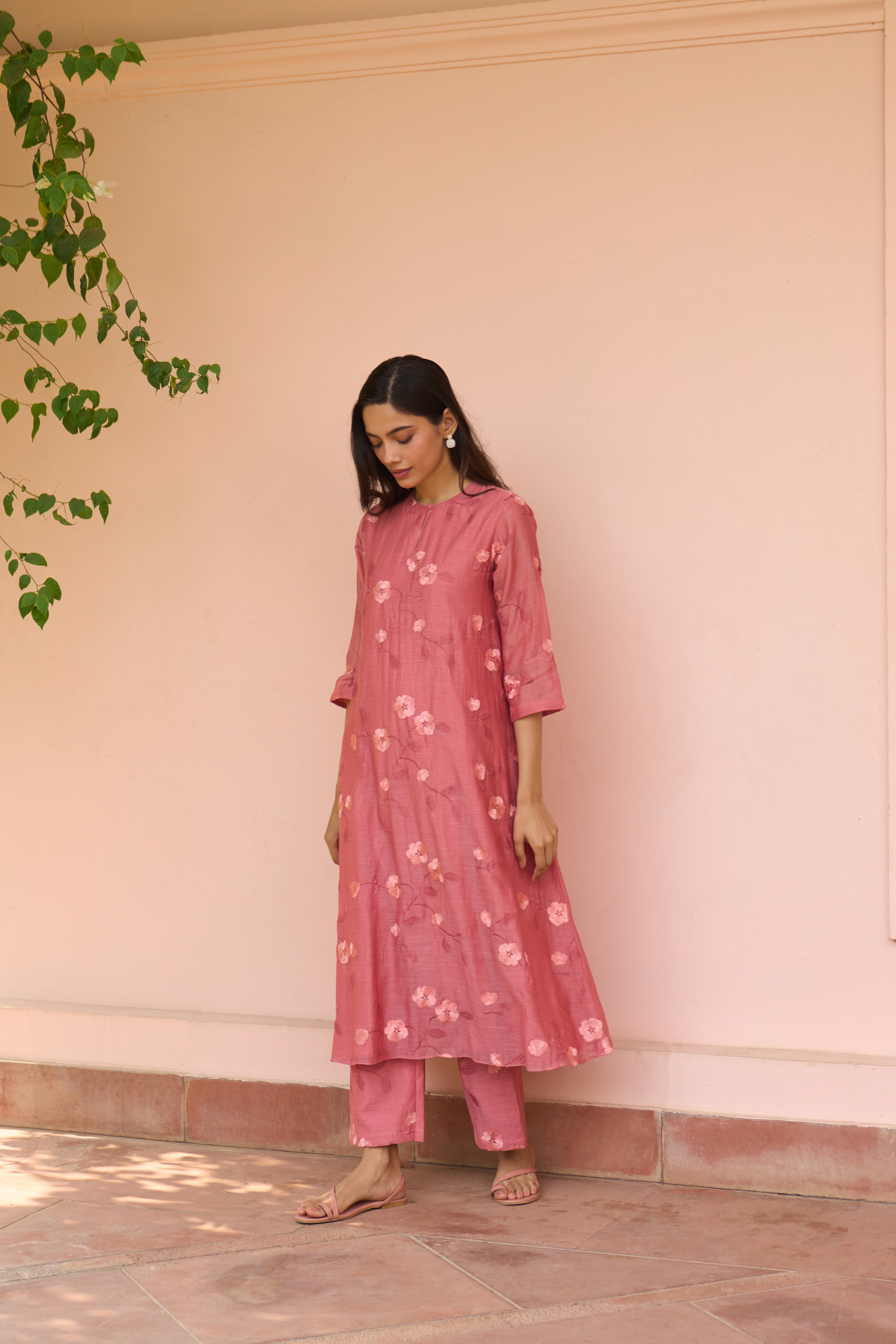 Hibiscus Embroidered Co-ord Set