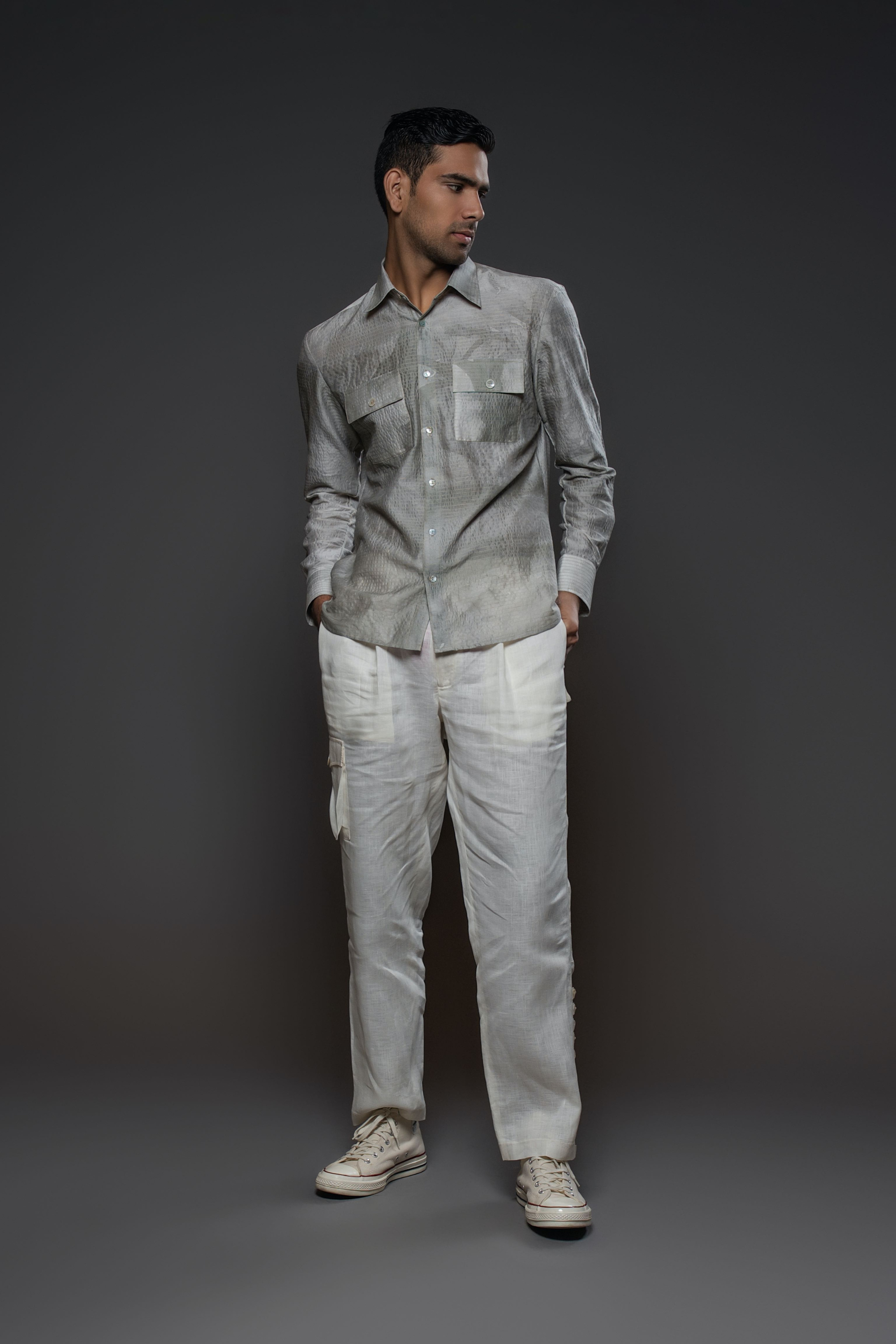 Grey chanderi Shirt