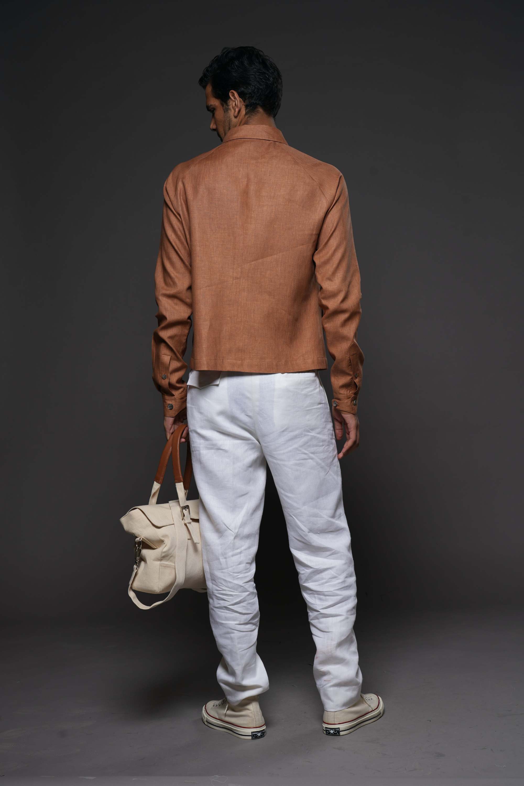 Camal Brown Linen Jacket