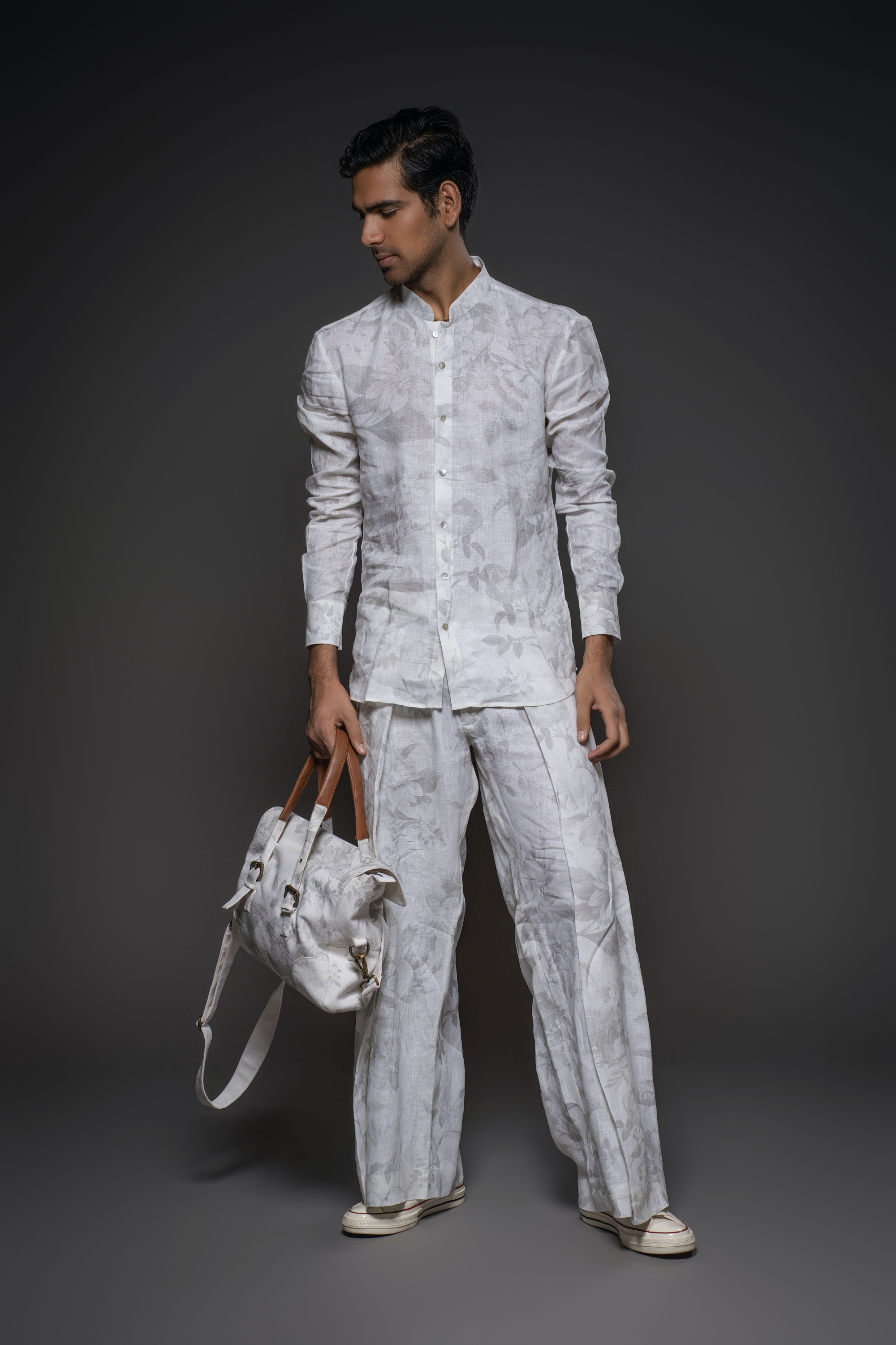 Printed linen shirt