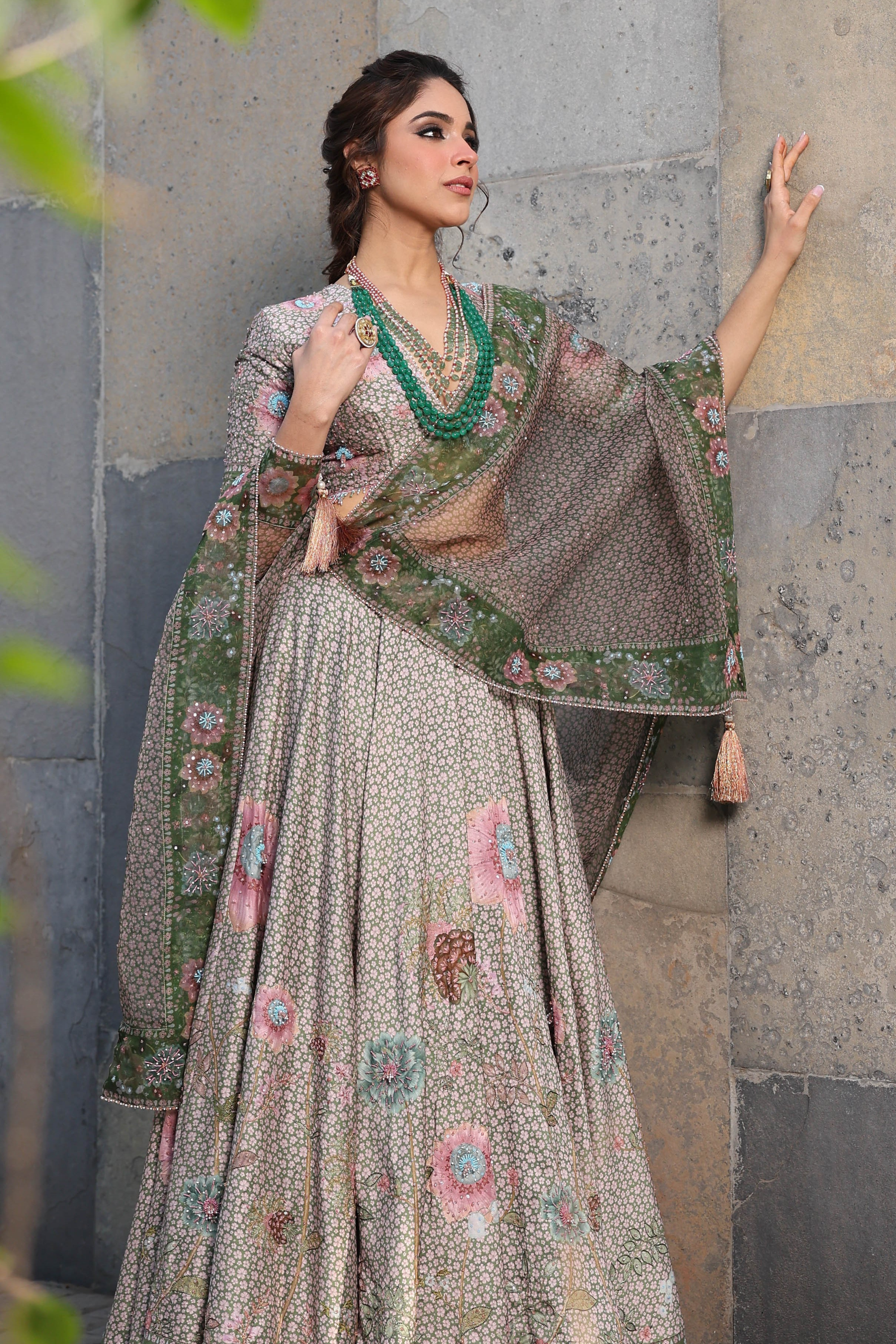 Green Mughal Lehenga