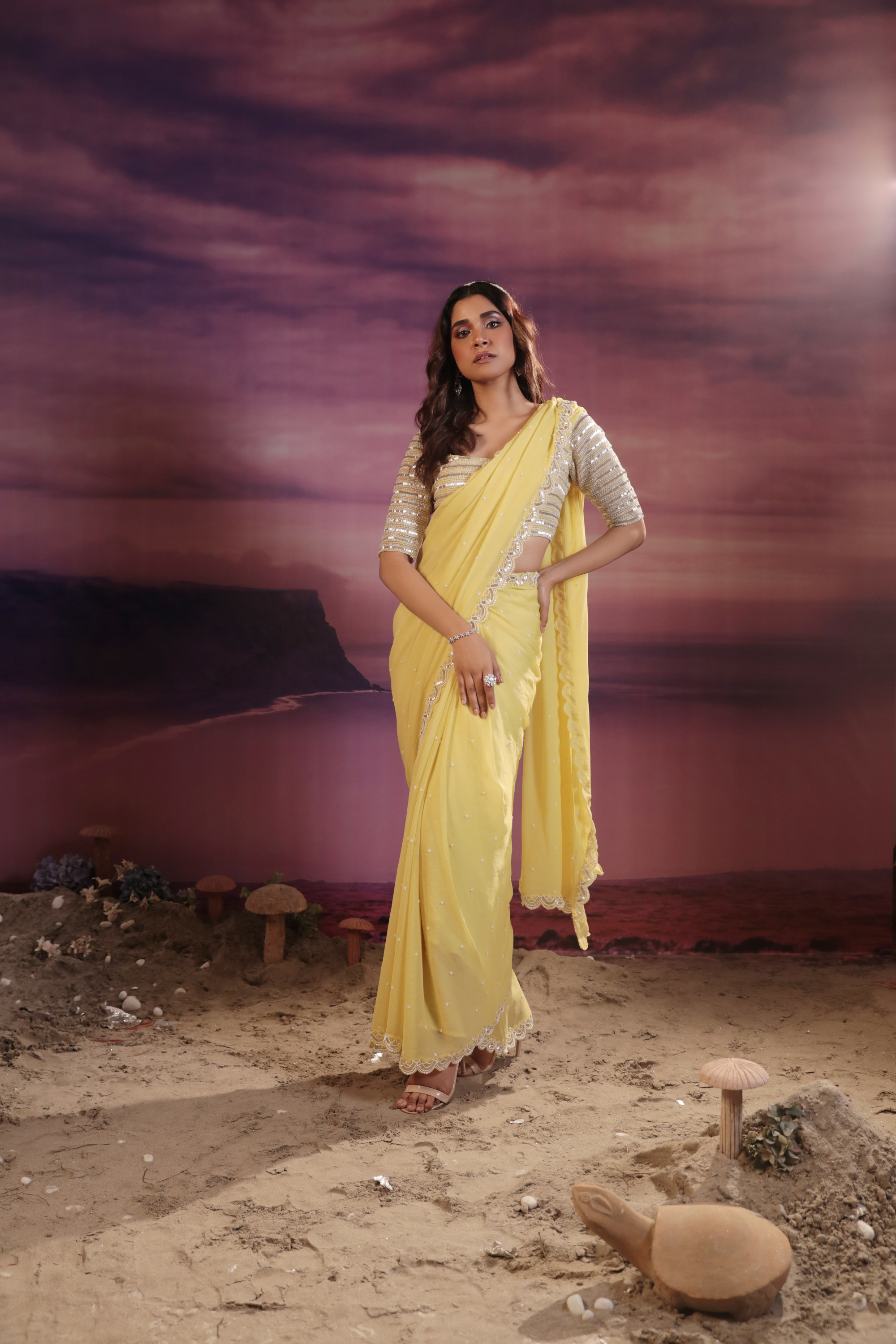 Mango Yellow Saree