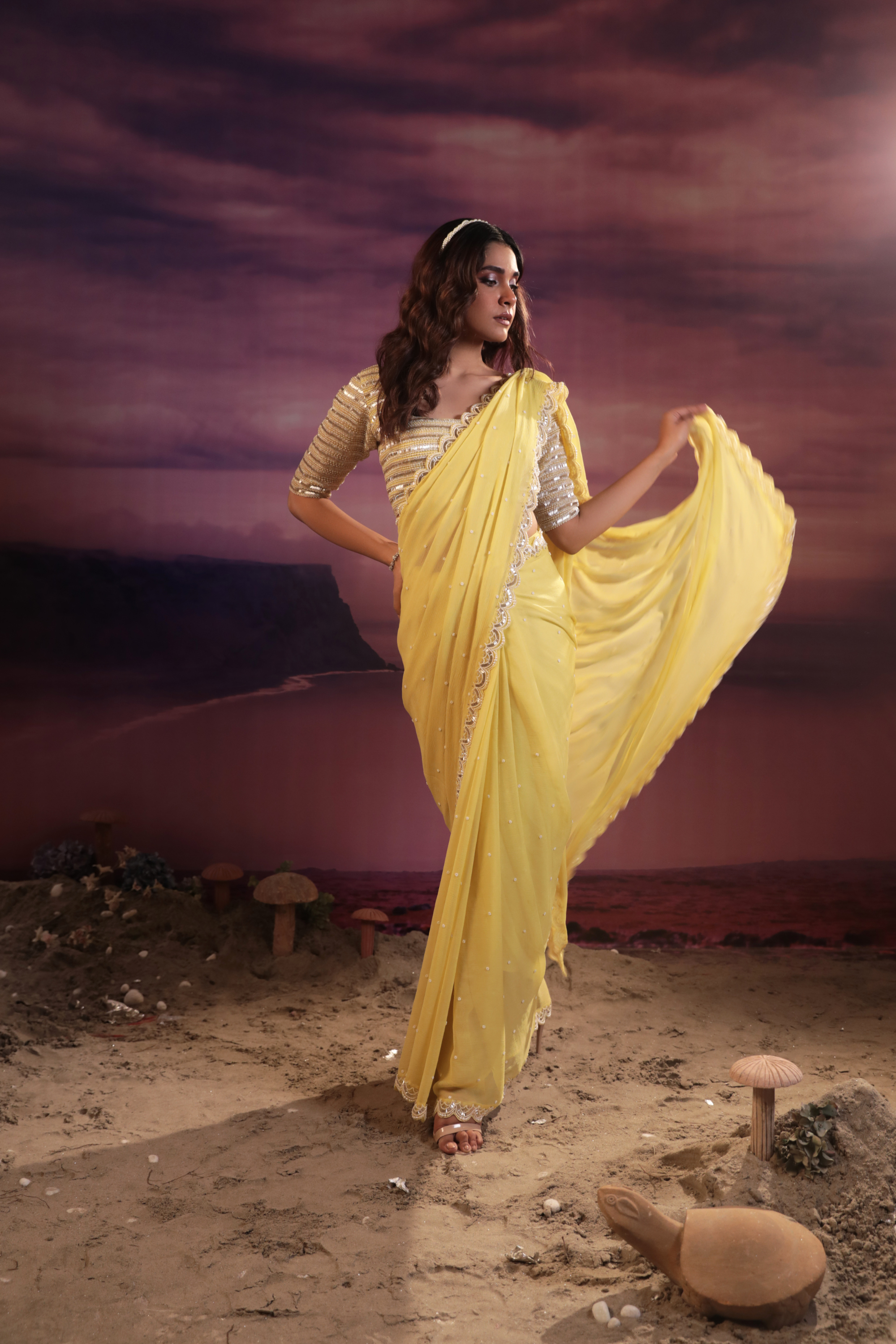 Mango Yellow Saree