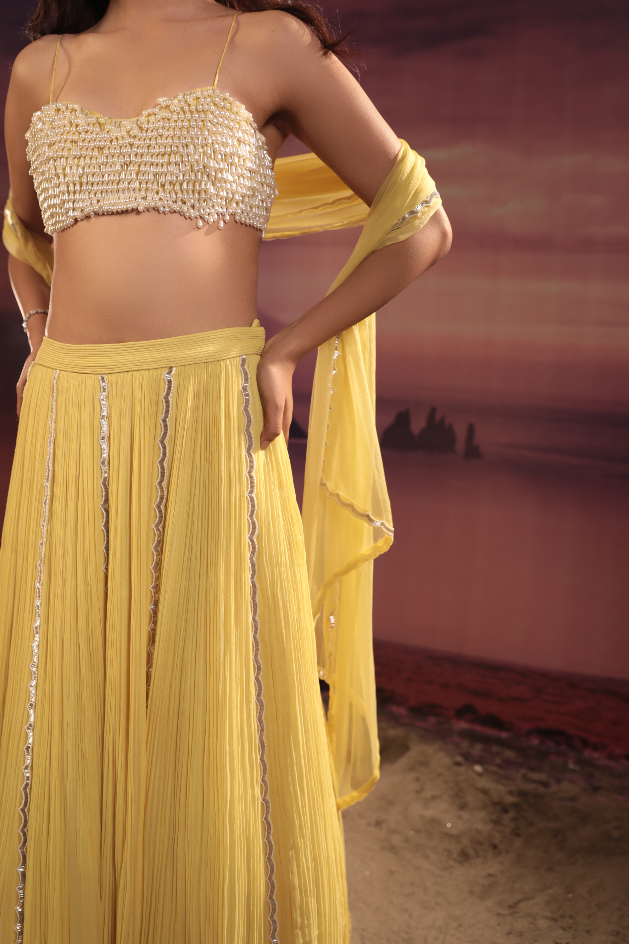 Mango Yellow Lehenga Set