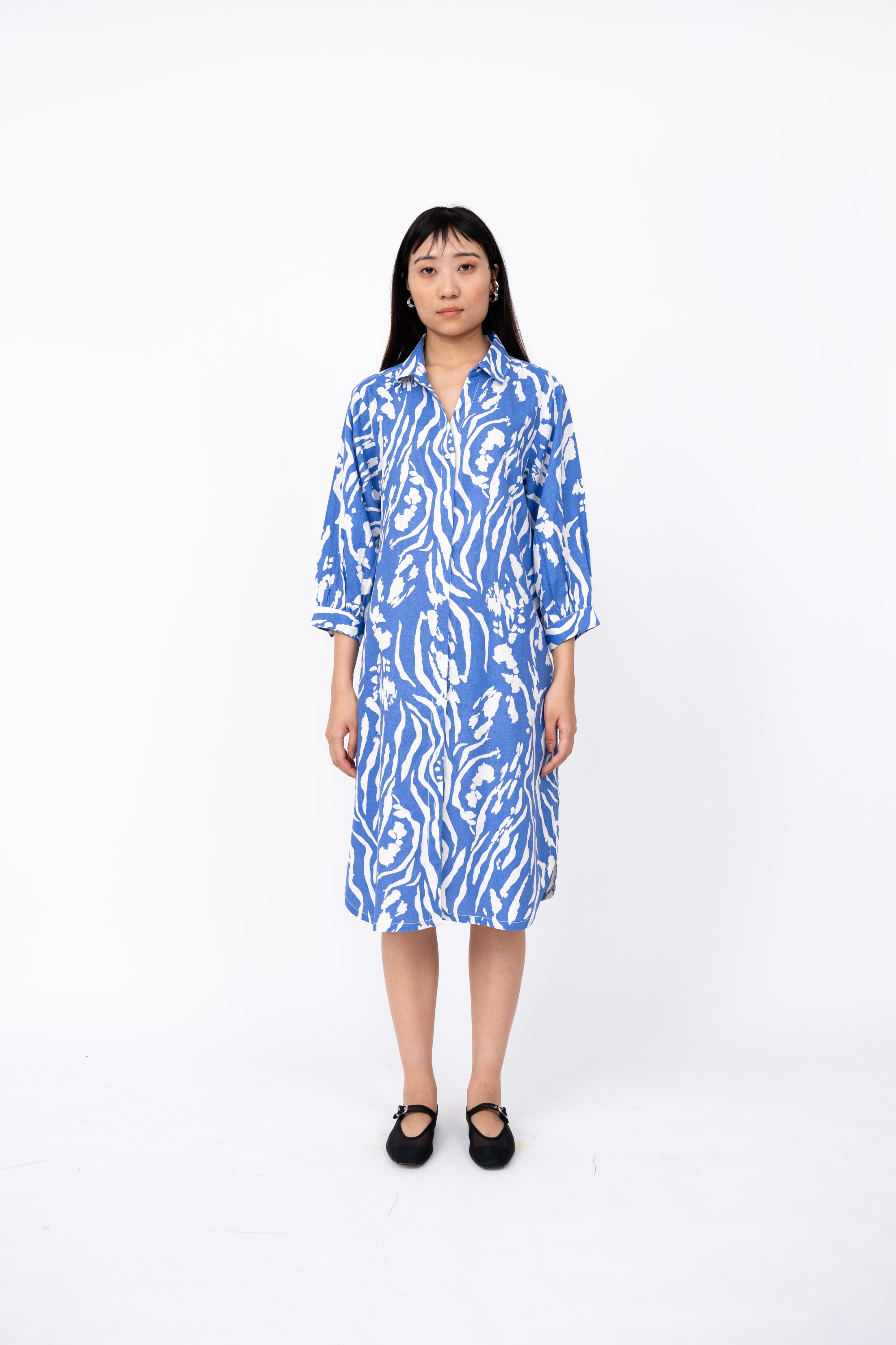 Blue Wave Print Fence Shirt