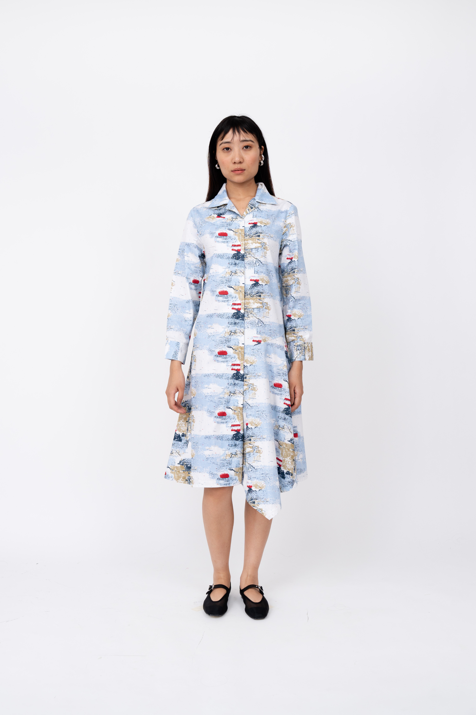 Abstract Canvas Slide Shirt Dress