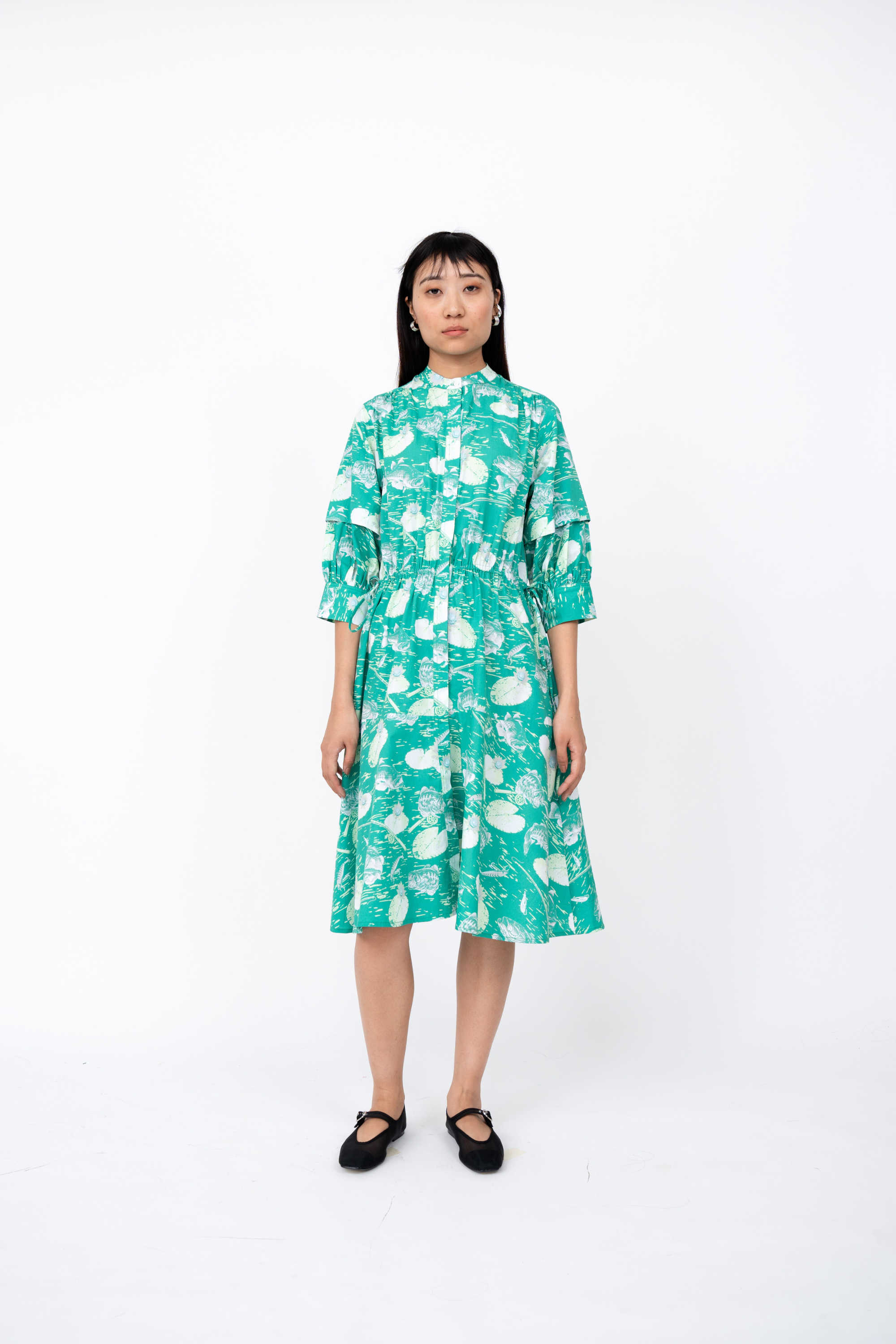 Fisherman Print Draw String Dress