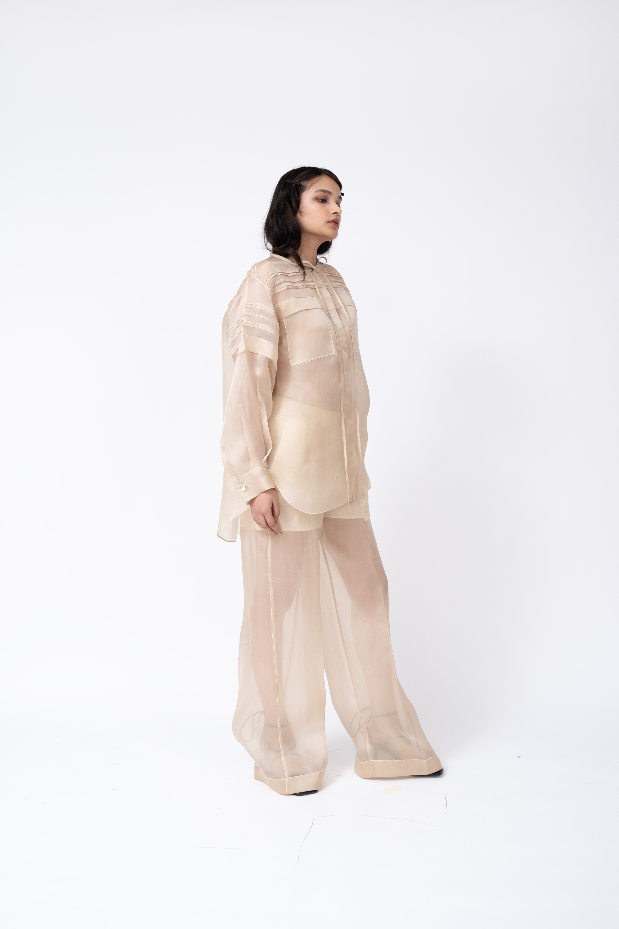 Organza Pleated Tunic