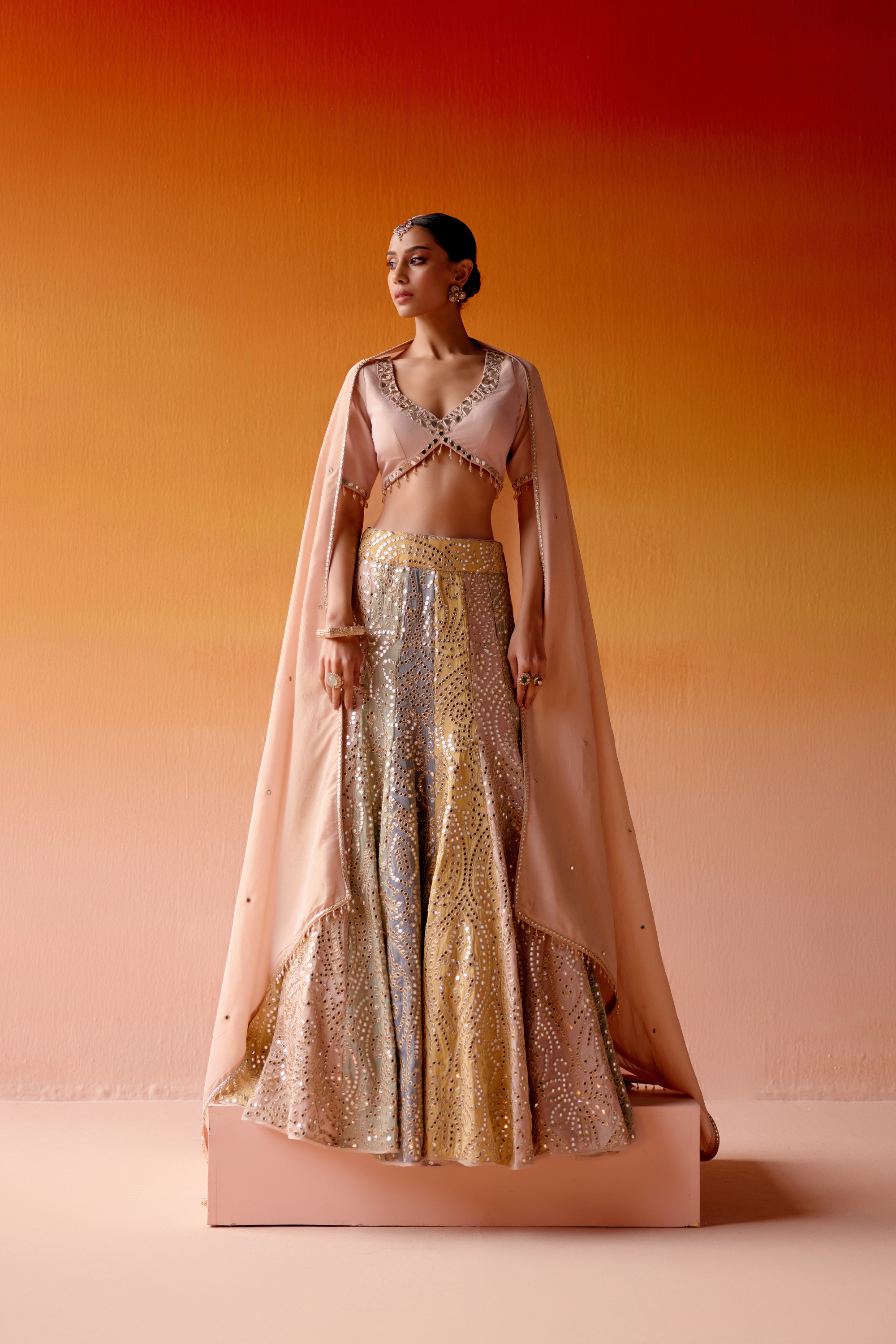 Color Block Lehenga
