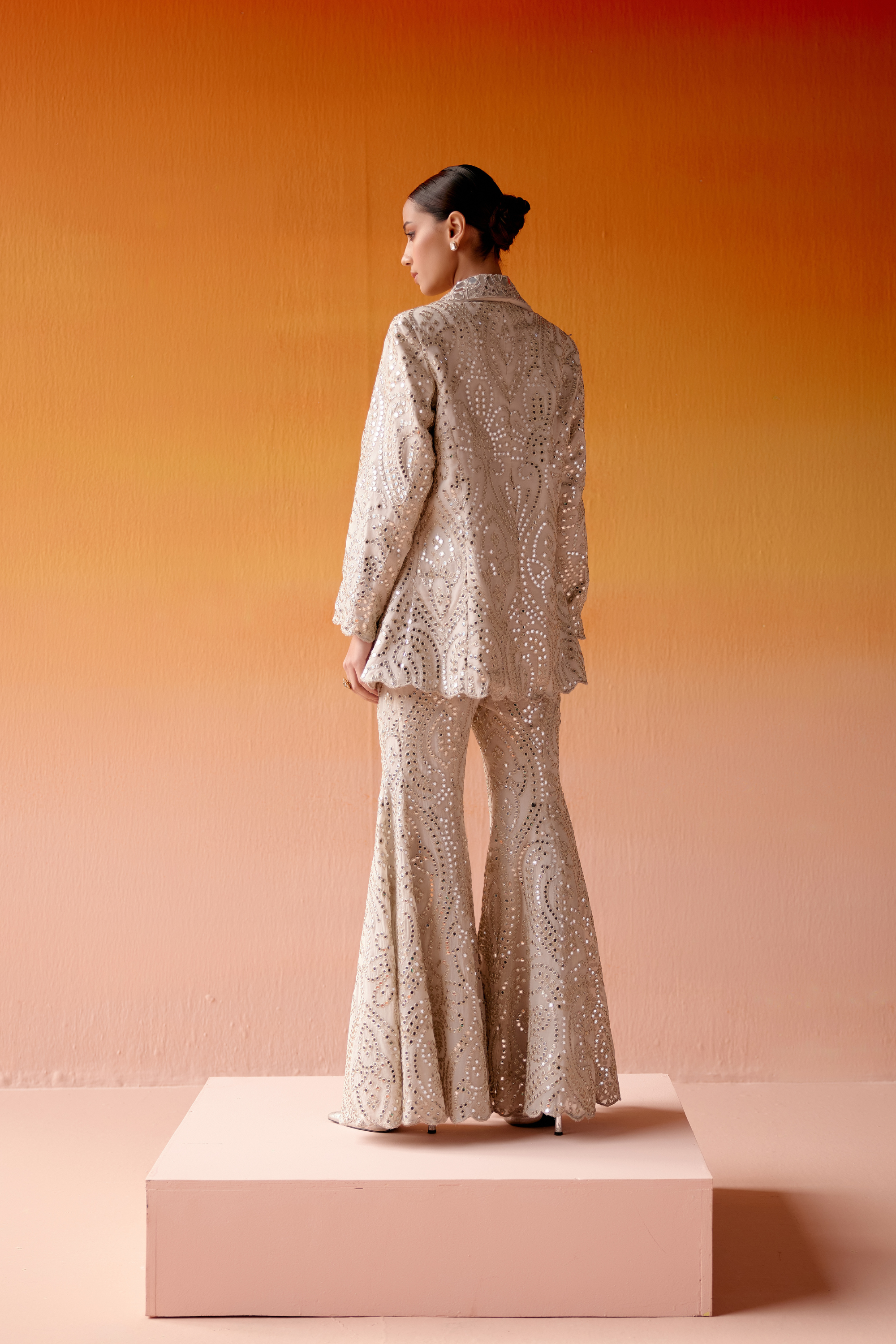 Mirrorwork Scallop Coat Jacket