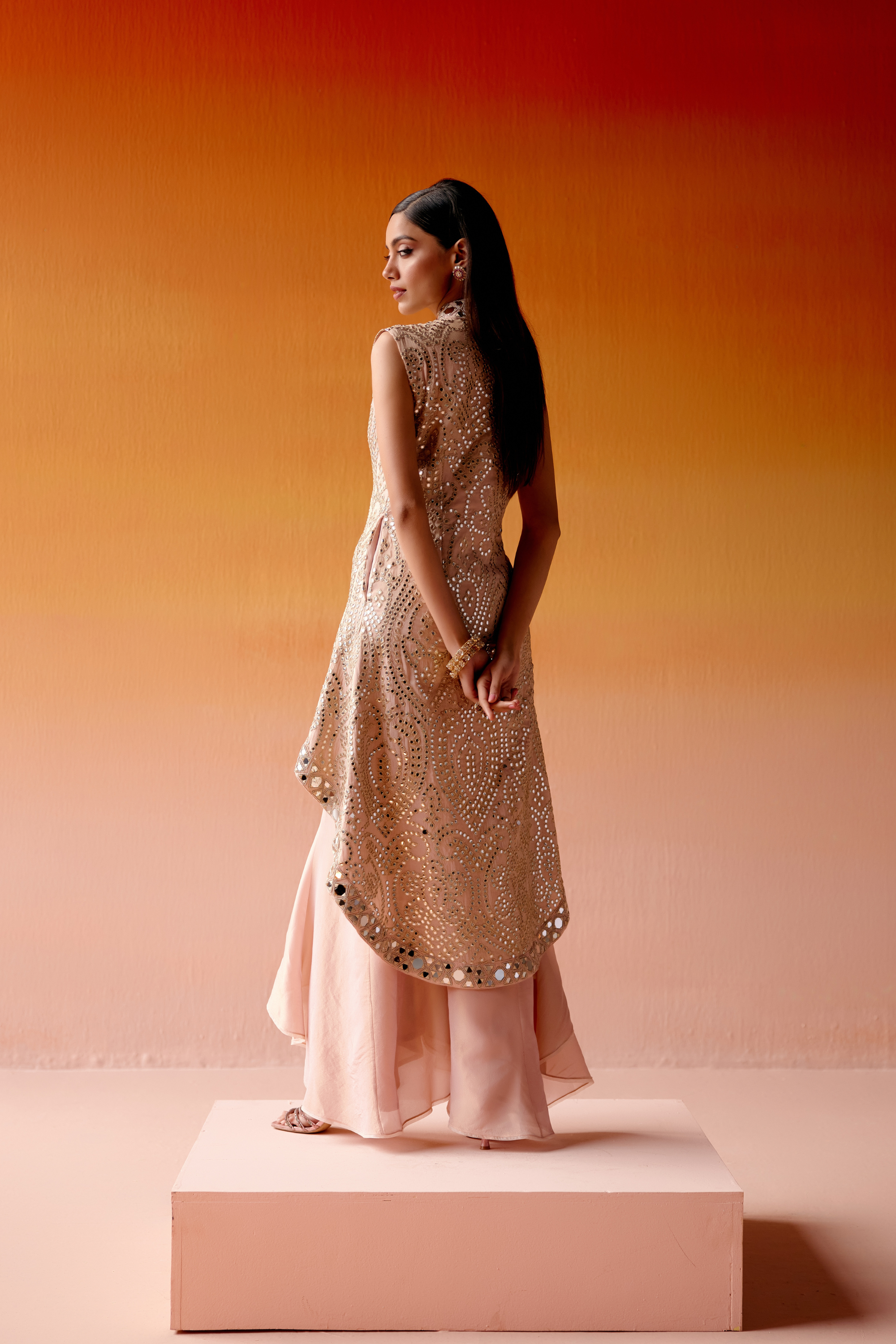 Long Asym Sleeveless Jacket