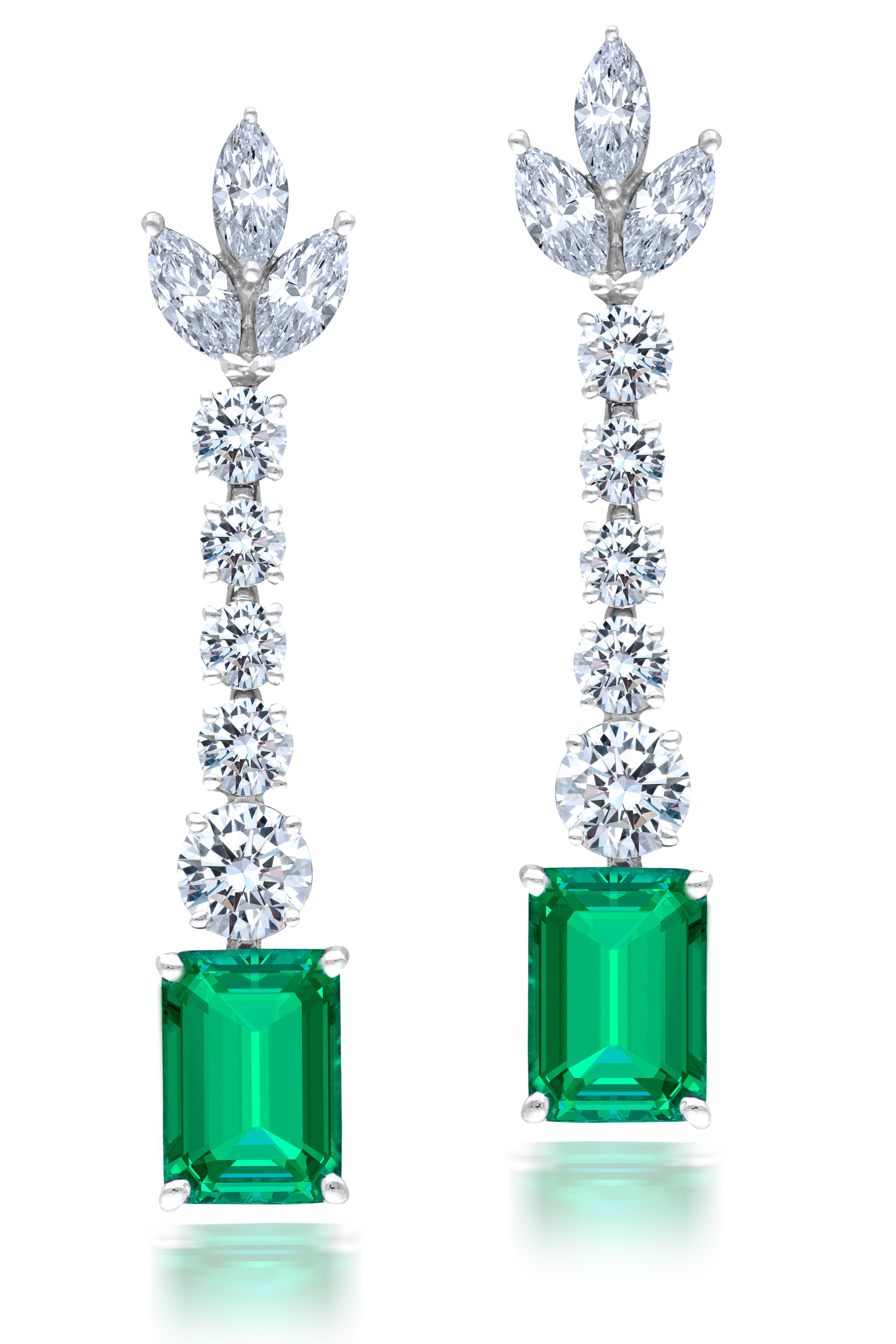 Dangler Earrings In White Swarovski Zirconia